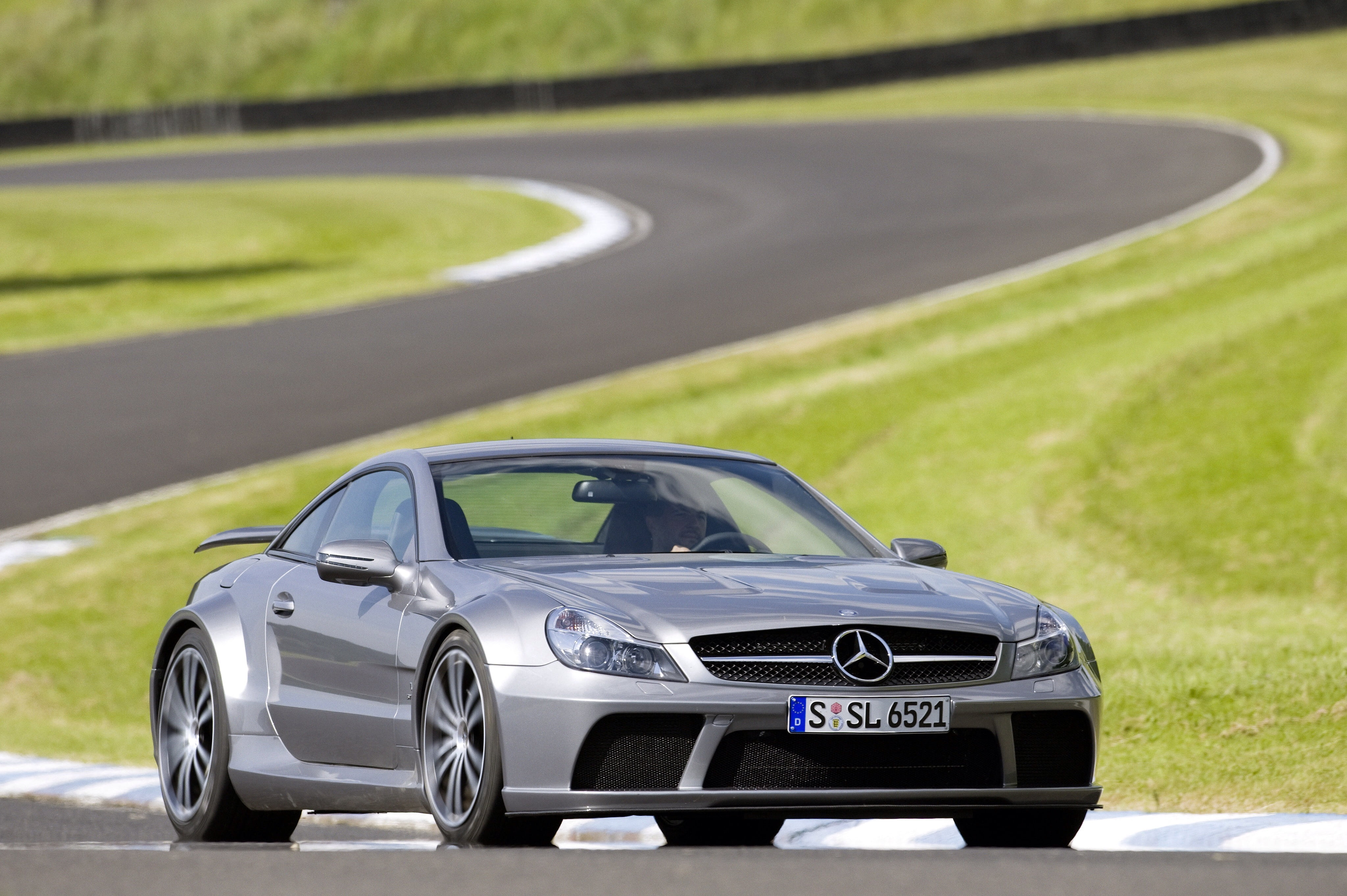 auto, Mercedes-Benz, track, silver, AMG, the front, Black Series