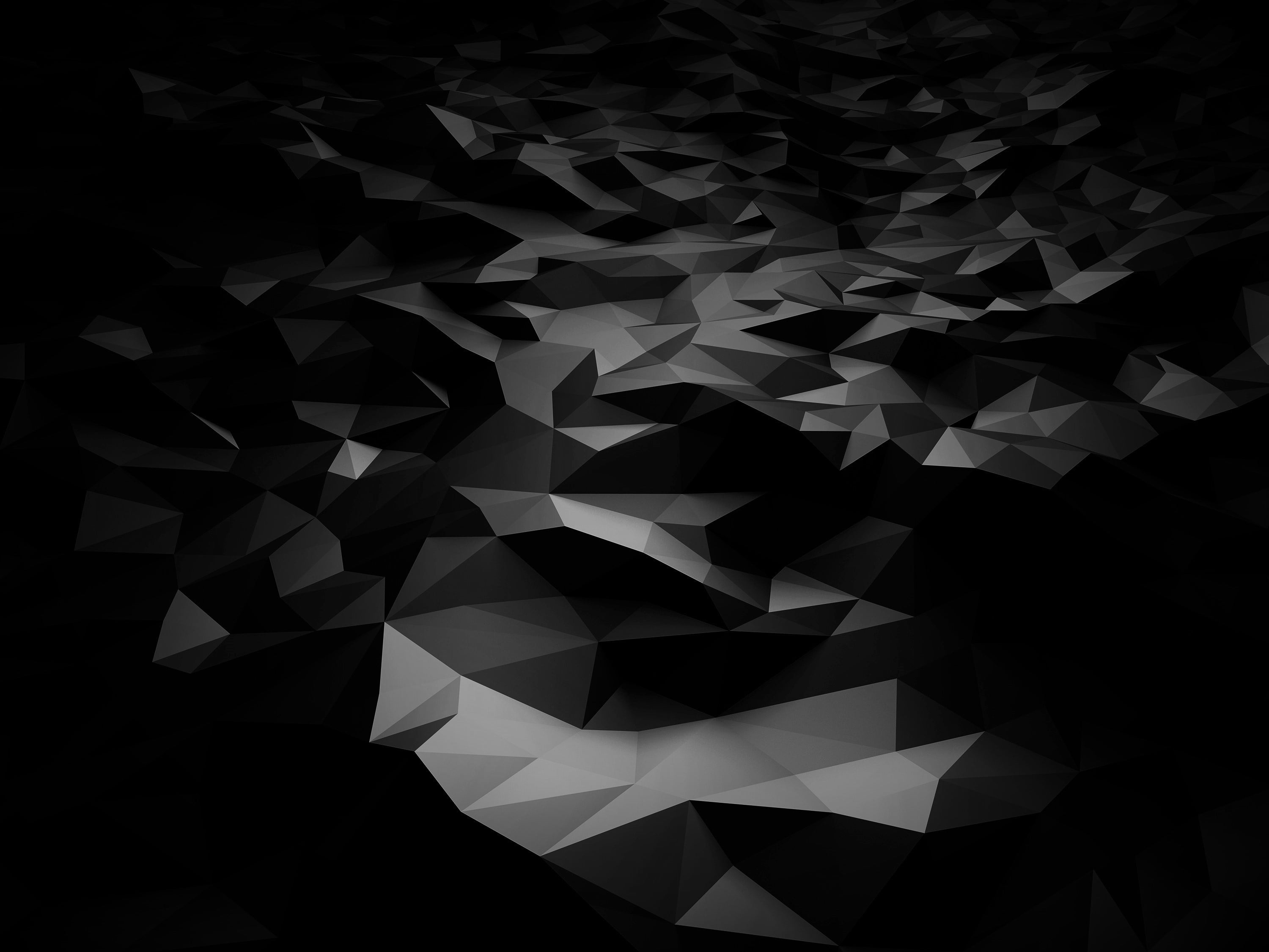 untitled, abstract, 3D, black, dark, polygon art, pattern, no people