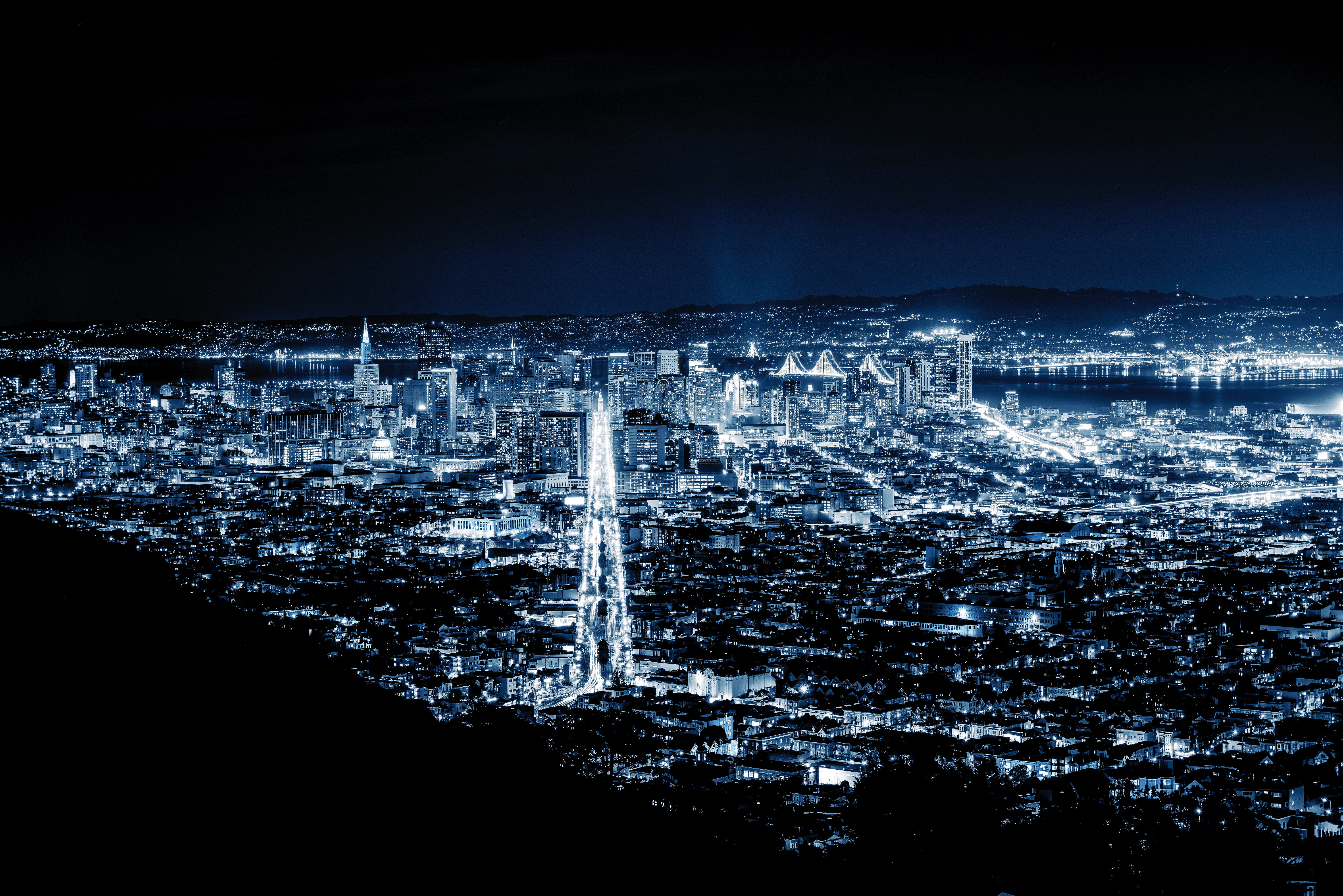 aerial photography of city, cityscape, San Francisco, lights