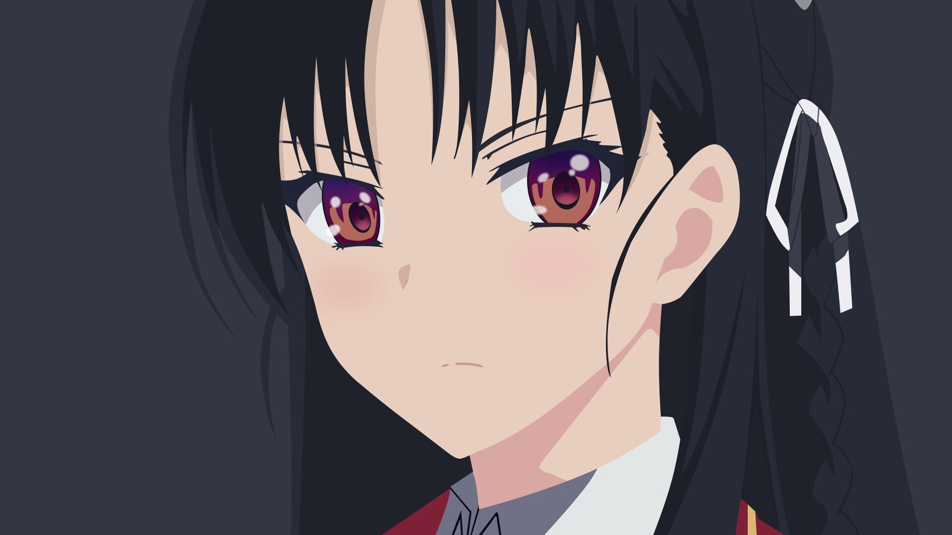 Horikita Suzune, long hair, anime girls, school uniform, brunette