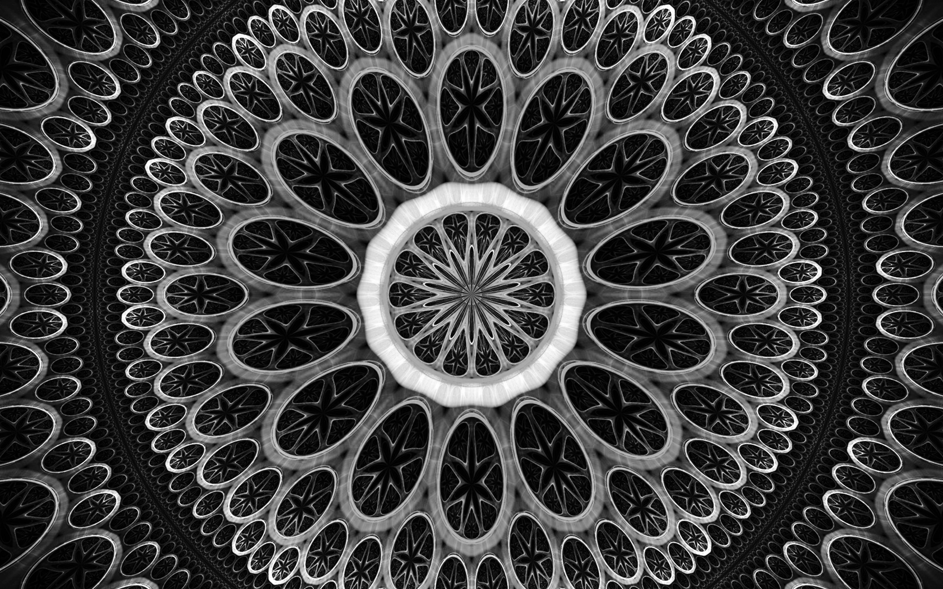 psychedelic, art, pattern, dark, bw, full frame, geometric shape