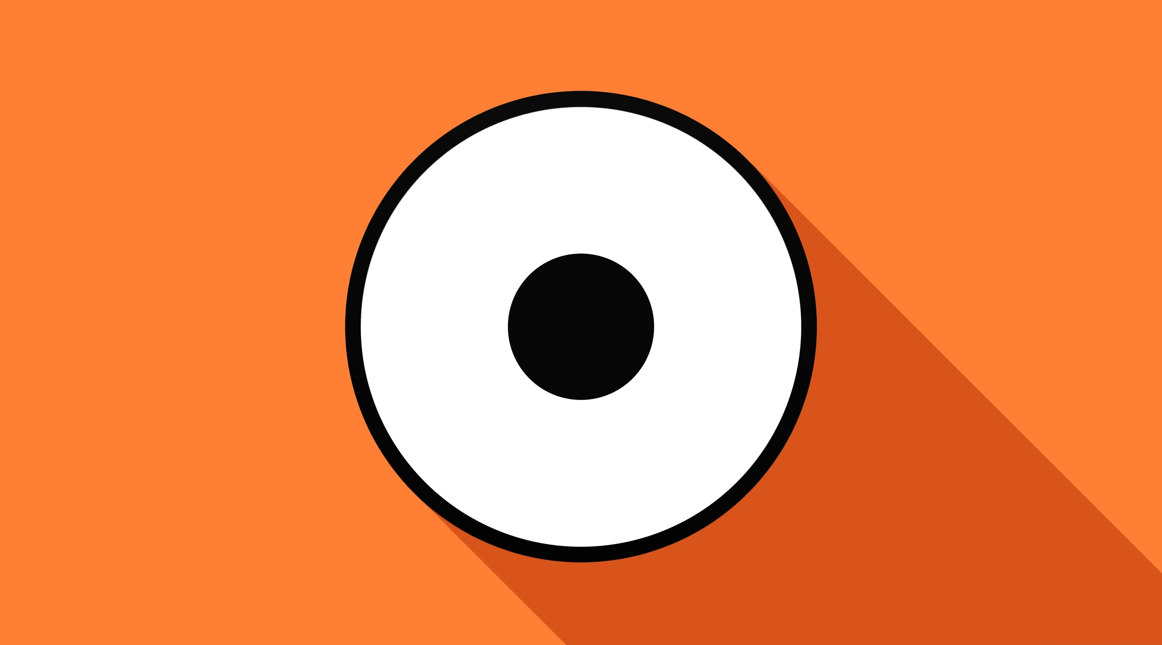 Orange Eye, Funny, edothekid, black, white, circle, round, cartoon