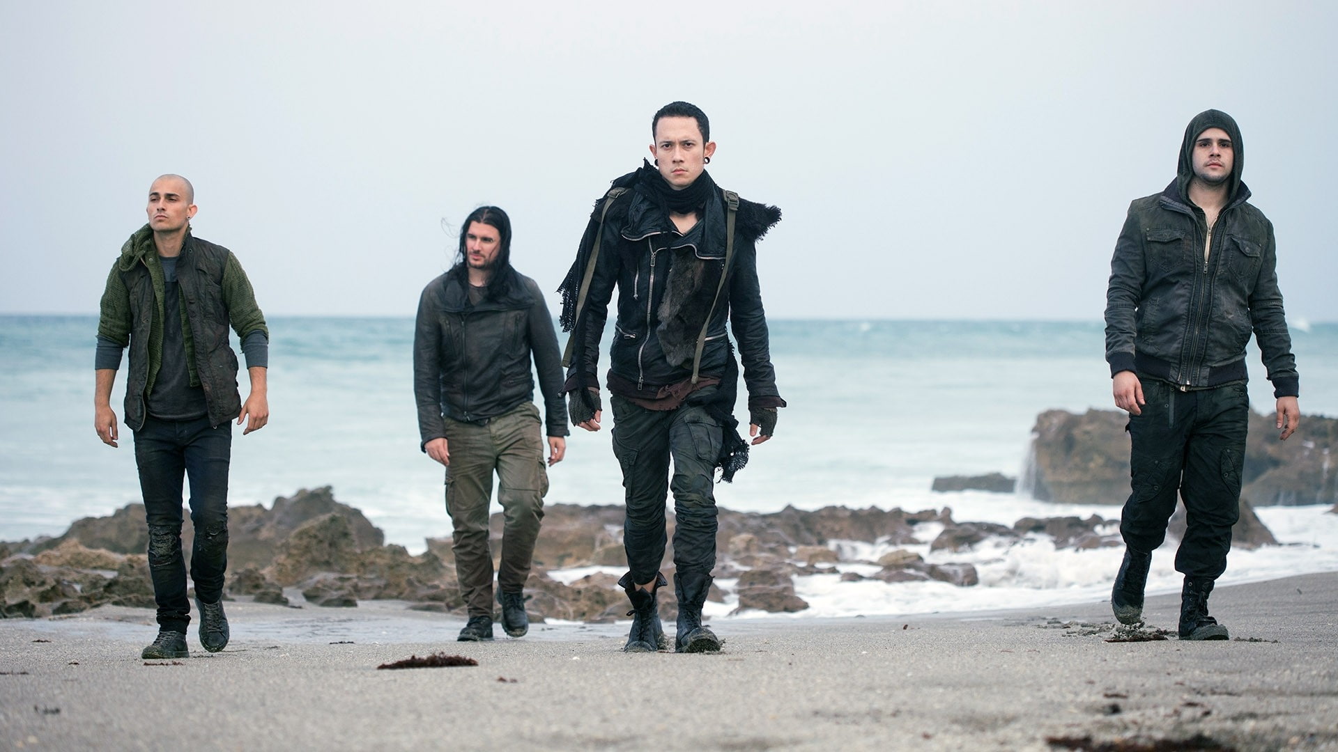 Trivium, Coast, Sea, Waves, Clothes, beach, young adult, full length