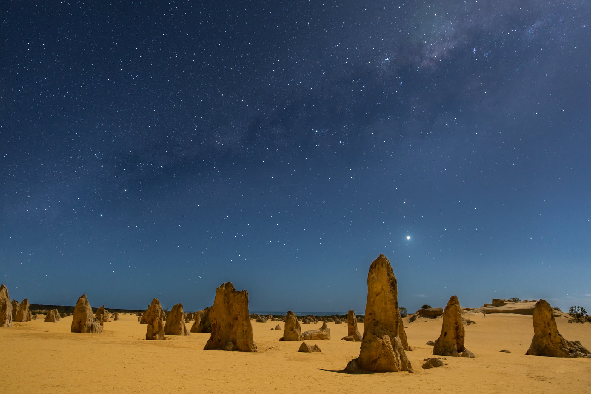 sand, stars, night, posts, Australia, The Milky Way, Western Australia