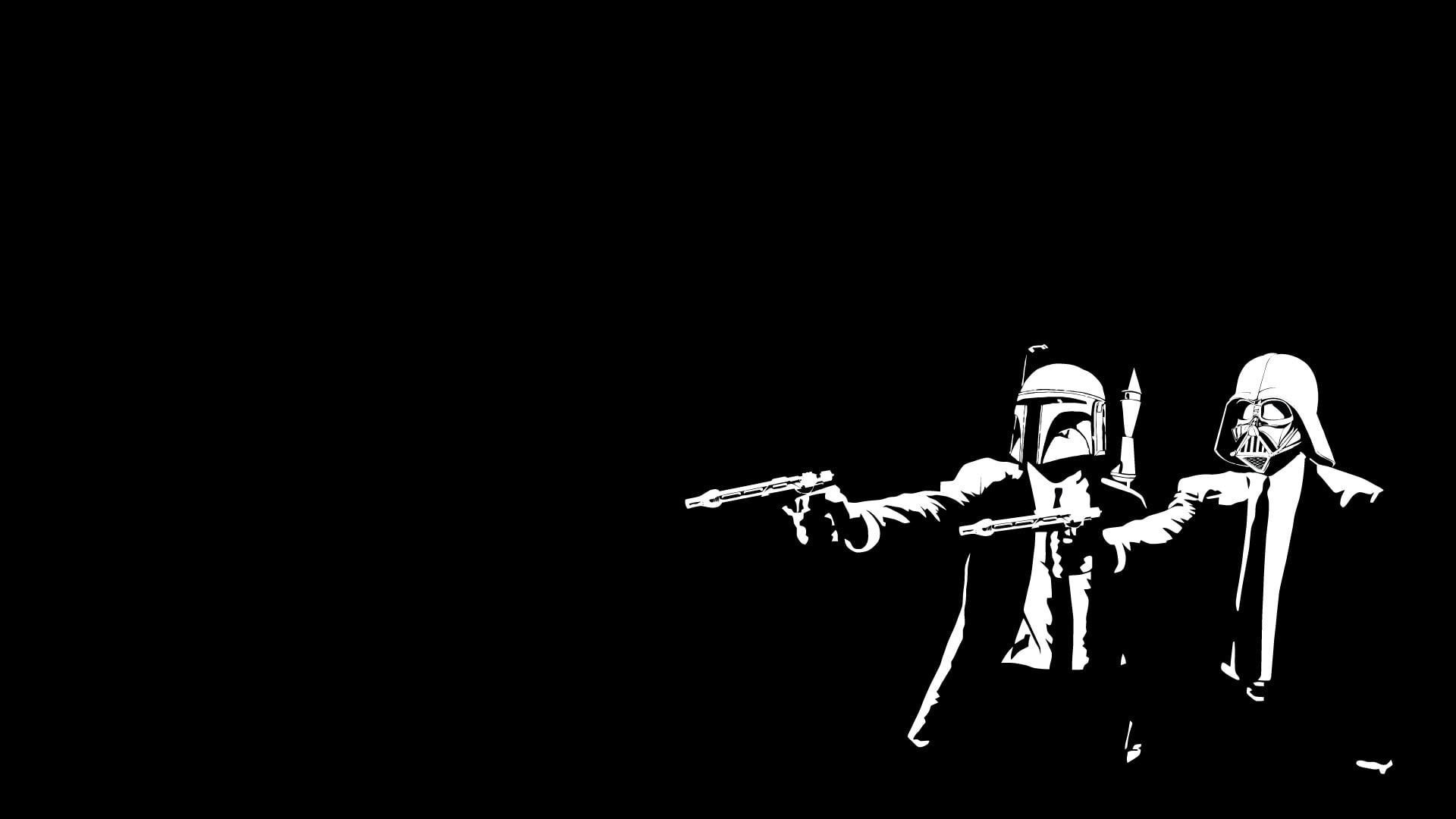Star Wars Darth Vader and Stormtrooper holding pistol wallpaper
