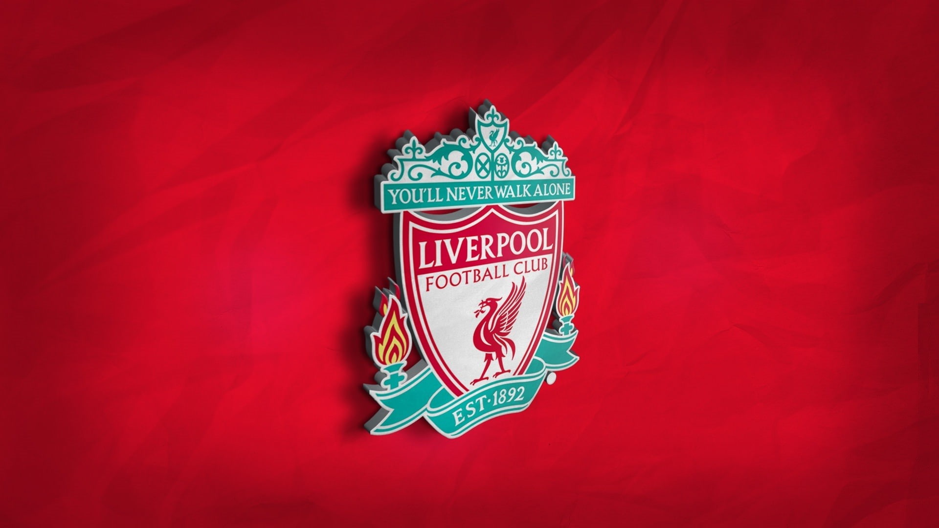 Liverpool FC, logo, YNWA, red, text, communication, colored background