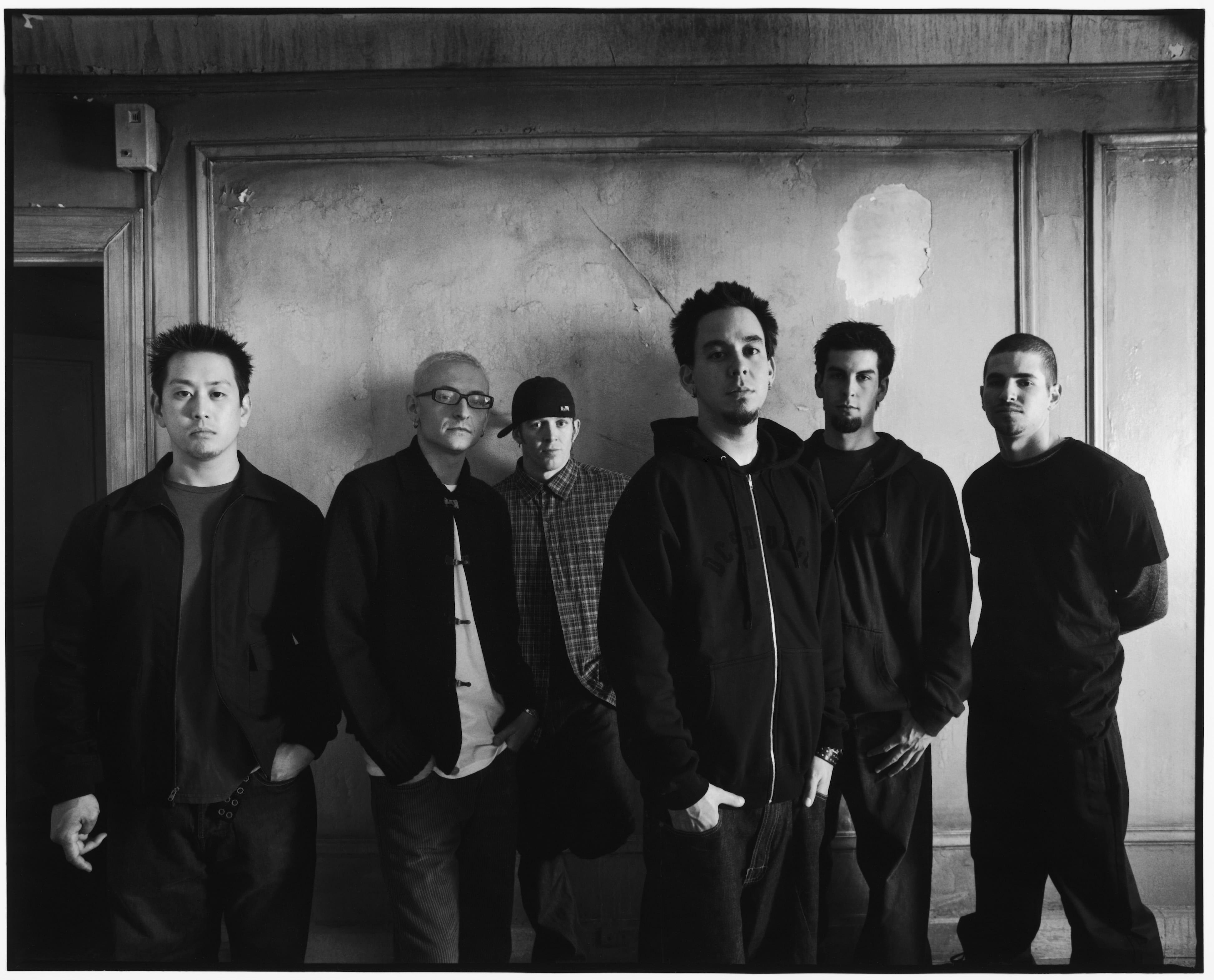 Linkin Park, Wallpaper, people, black And White, men, males, looking At Camera