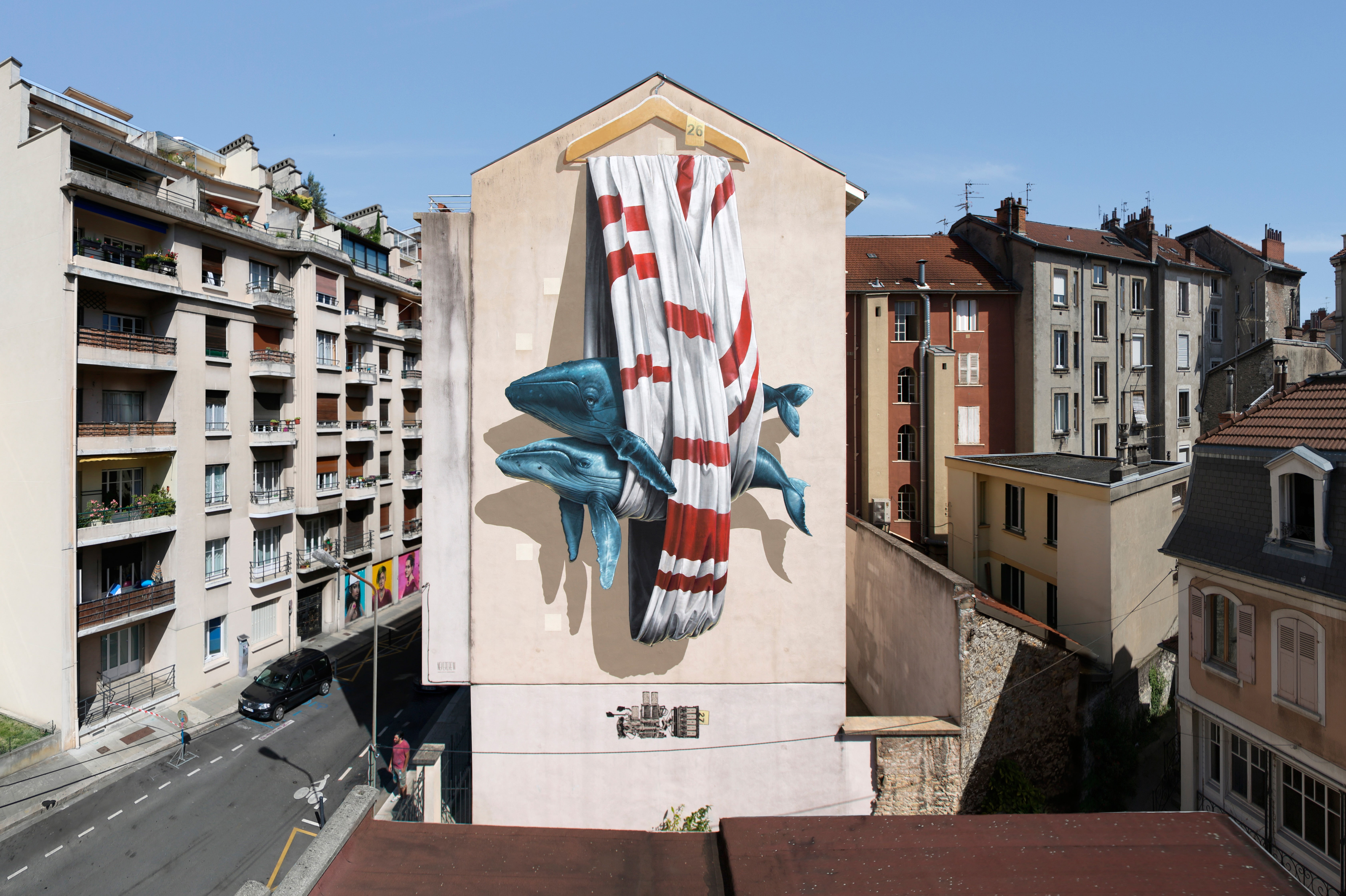 building, house, city, cityscape, Grenoble, France, urban, graffiti