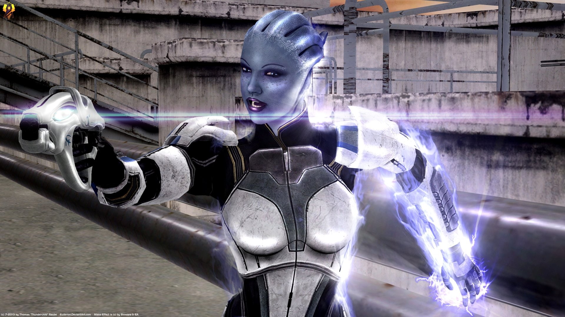 Free Download Hd Wallpaper Mass Effect Alien Biotic Blue Liara Tsoni Sci Fi Wallpaper 