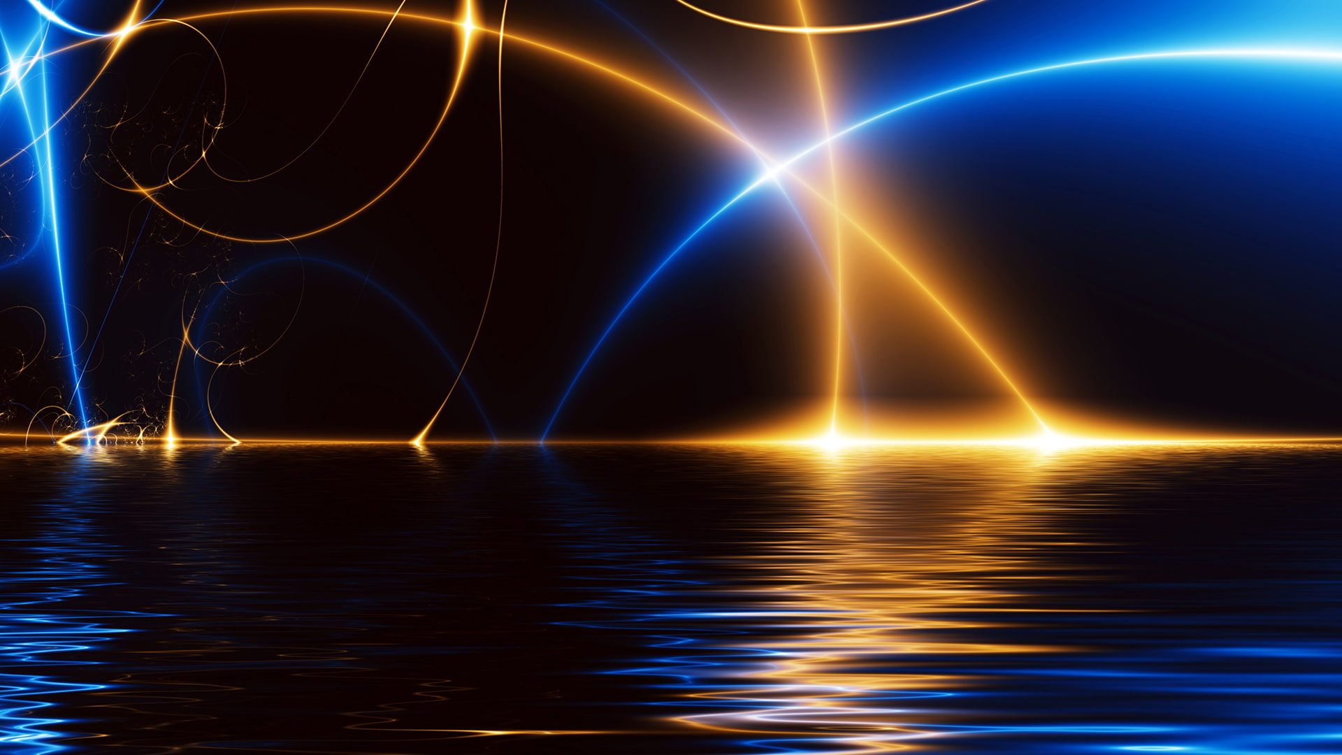 light, rays, reflection, water