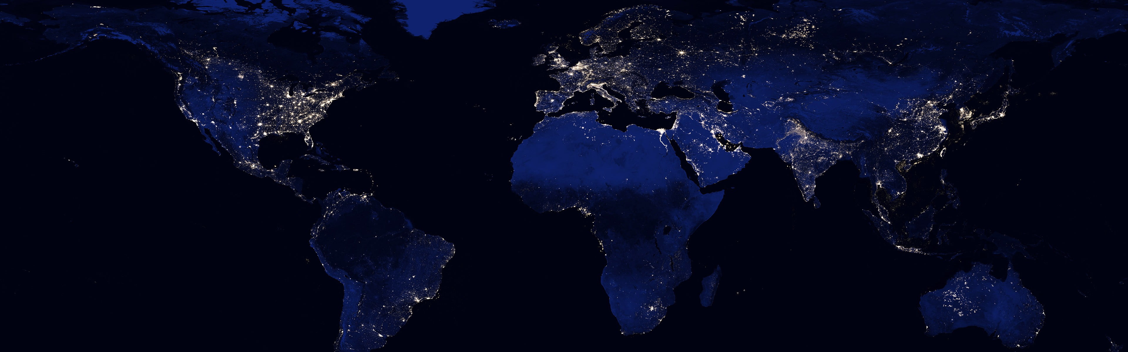 world map digital wallpaper, Earth, night, space, continents
