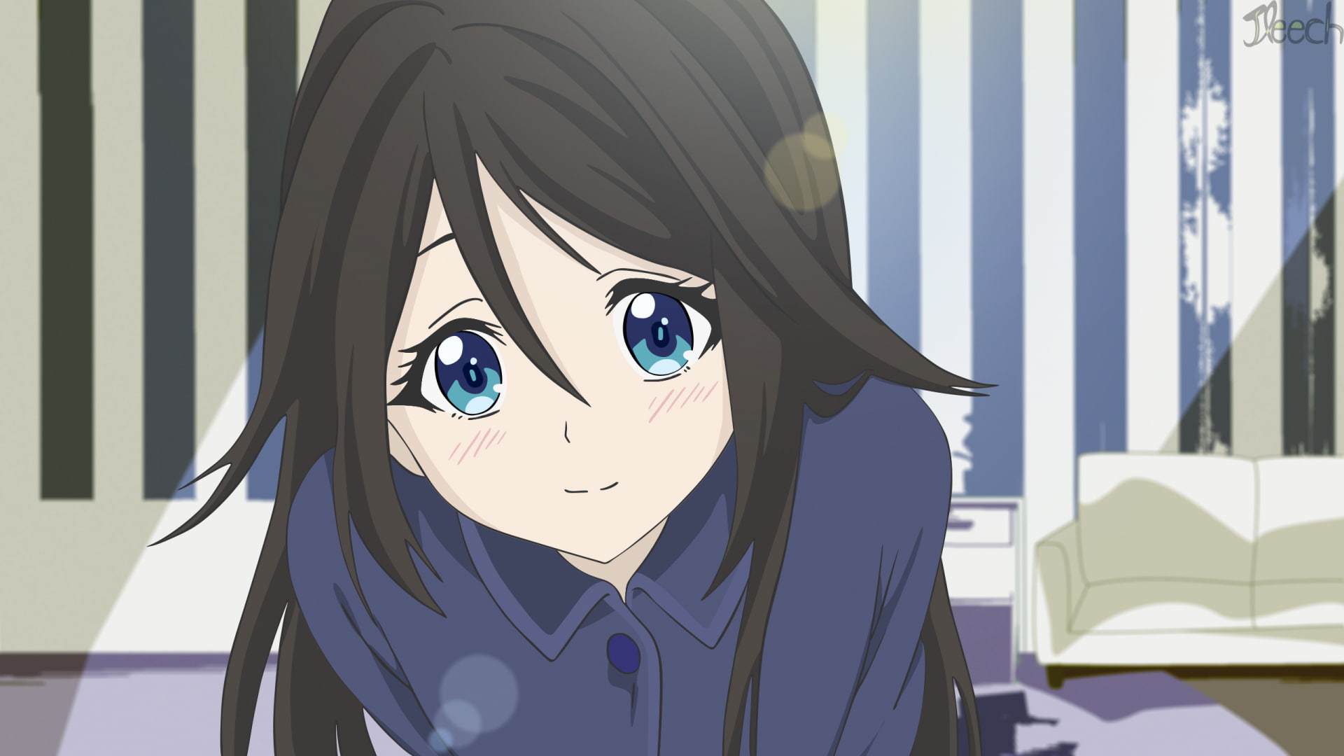 Anime, Myriad Colors Phantom World, Black Hair, Blue Eyes, Long Hair