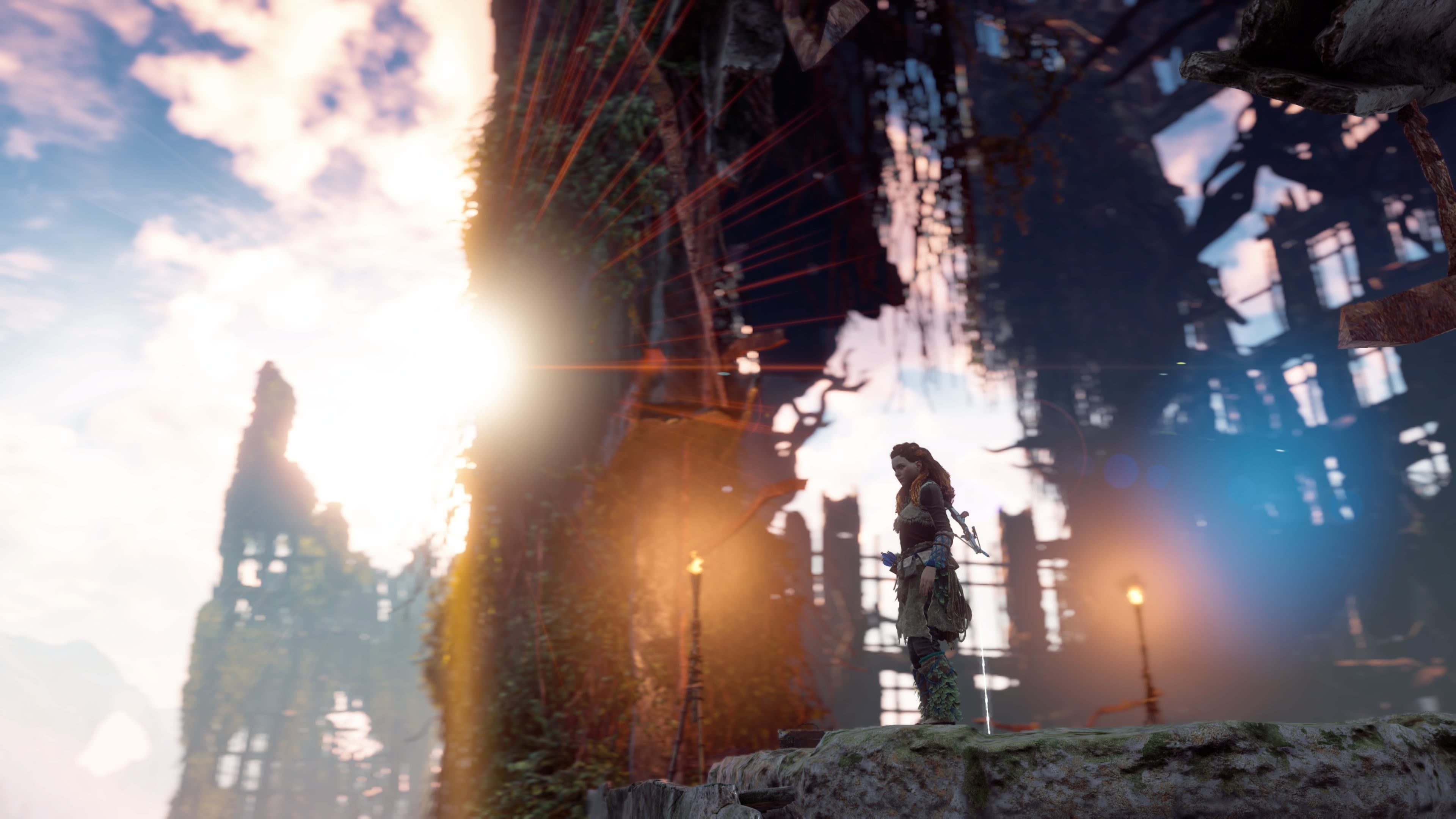 woman standing near building, horizon zero dawn ,  4K, video games