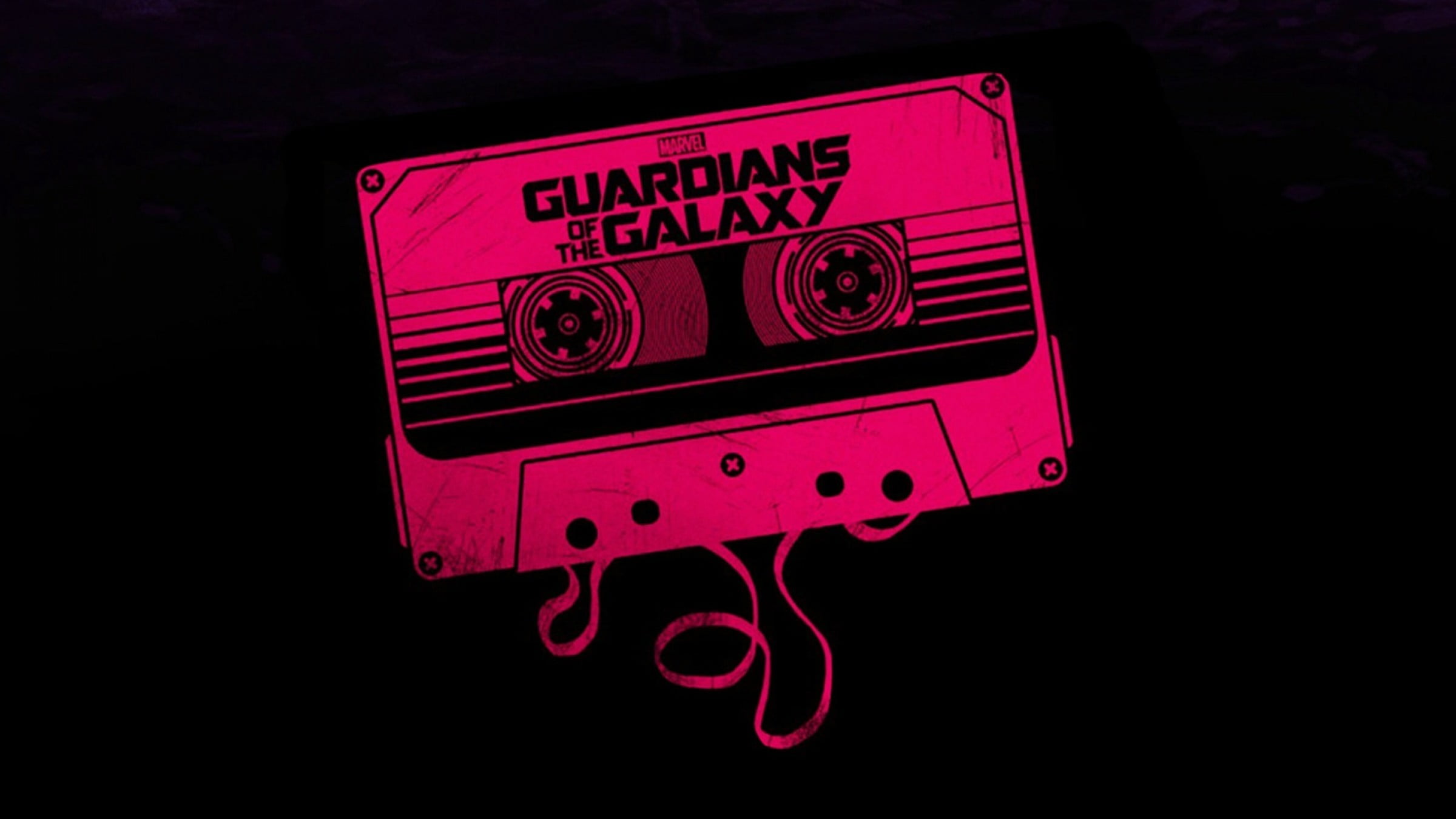 white and black Guardians of the Galaxy cassette, Star Lord, Gamora