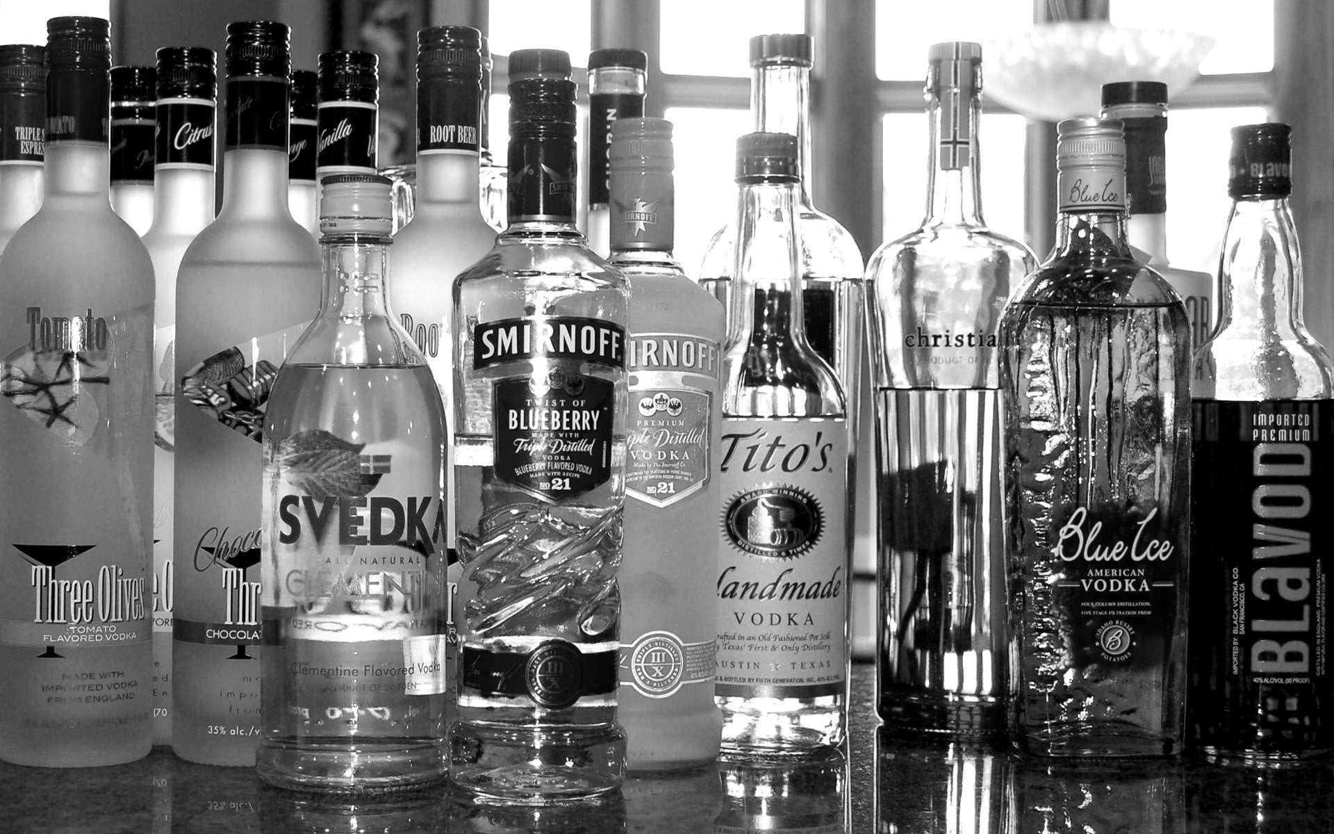 vodka, bottle, container, variation, choice, large group of objects