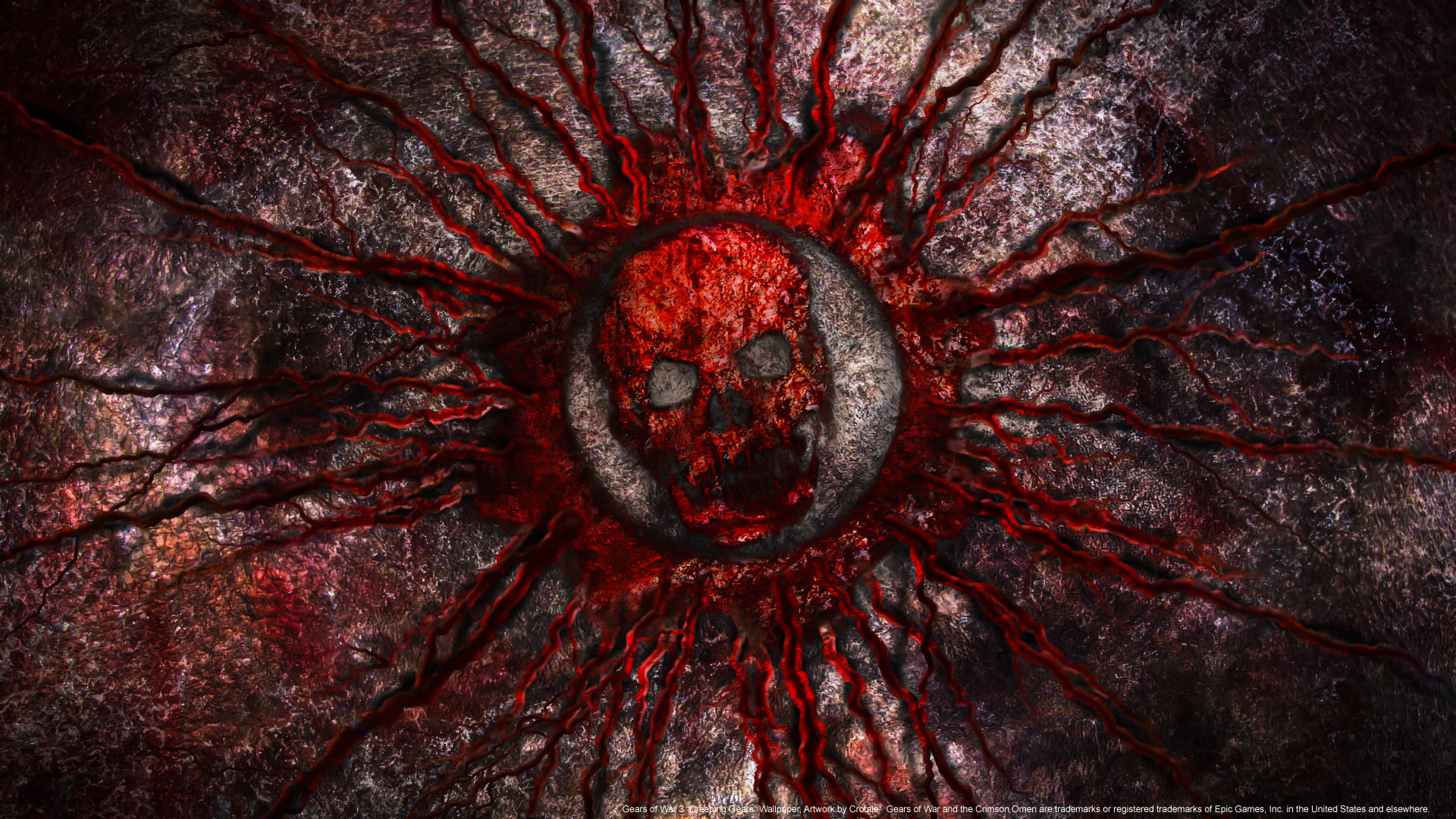 Gears of War HD, red-and-brown skull illustration, video games