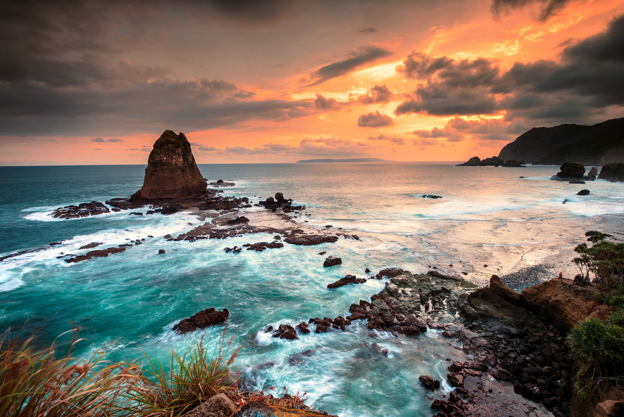 java, sea, sunset