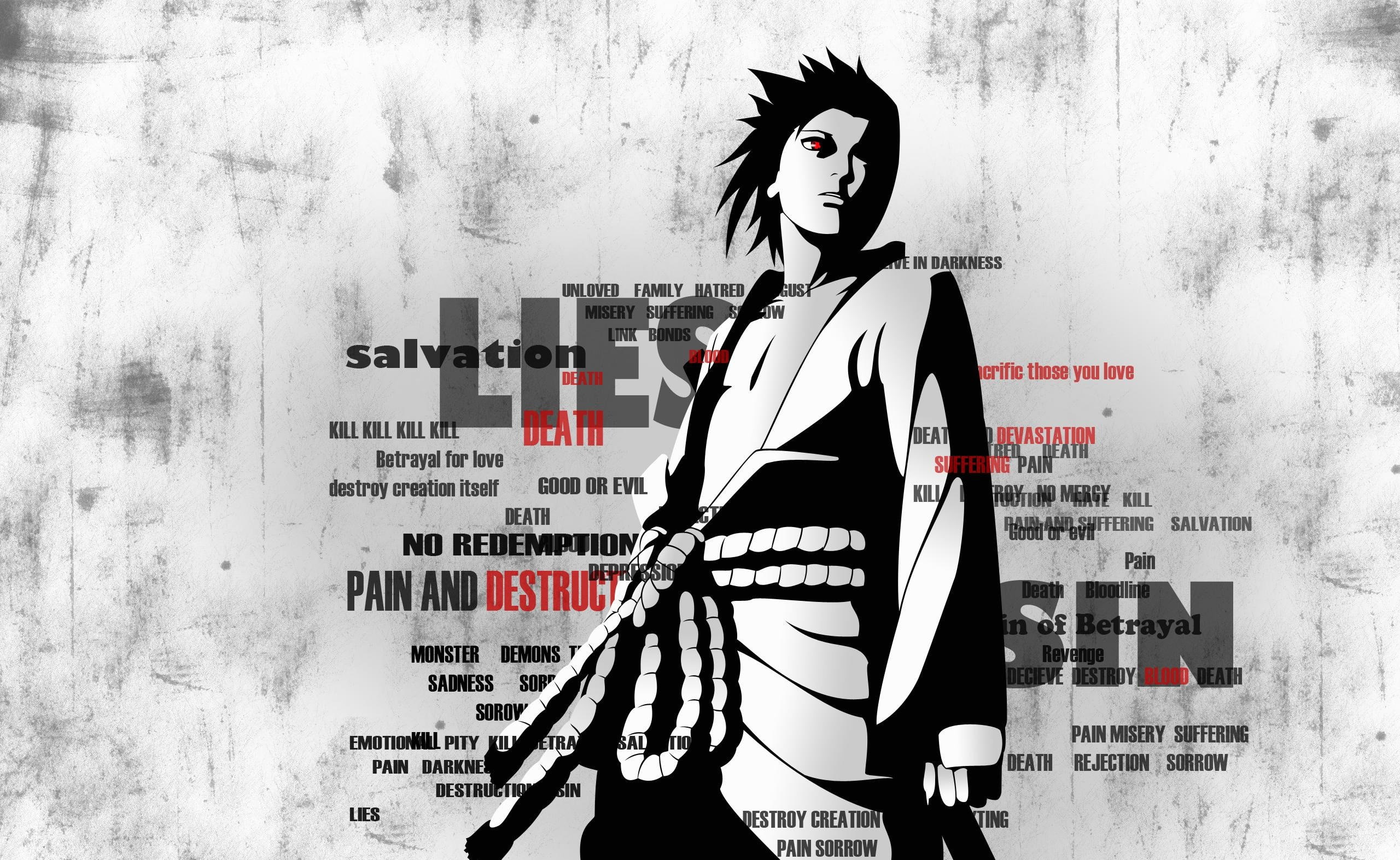 Sasuke Naruto Shippuuden, Uchiha Sasuke digital wallpaper, Artistic