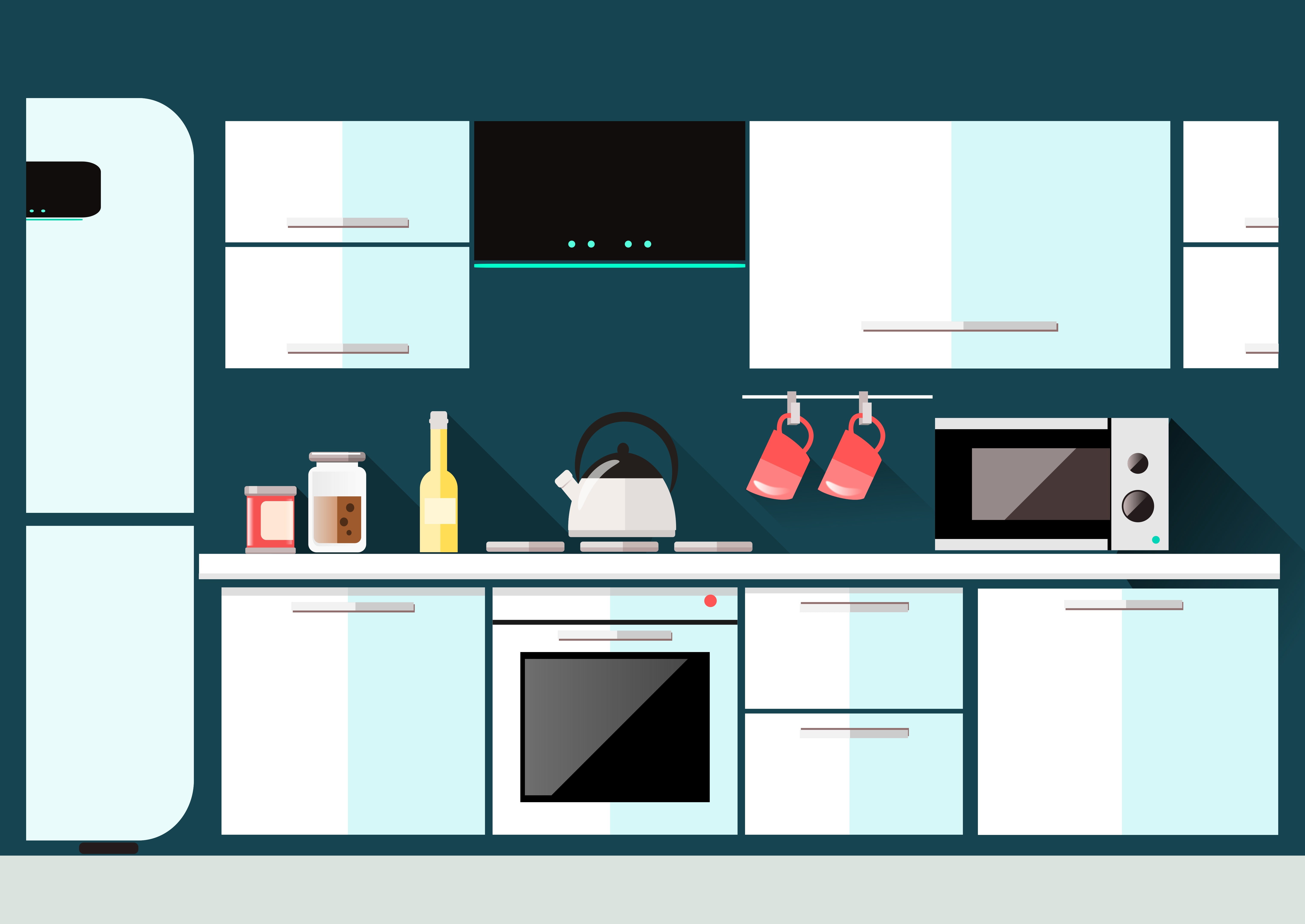 artwork, kitchen, vector