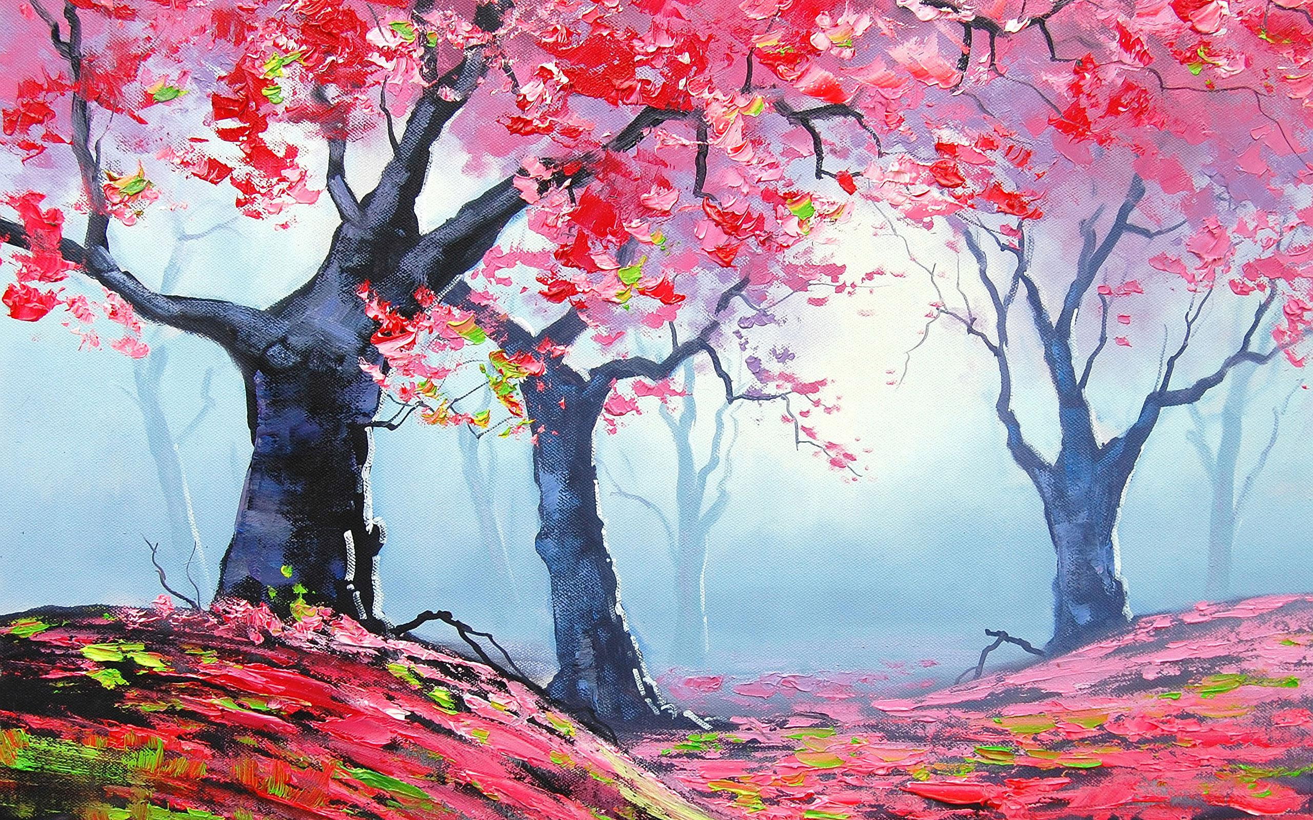 Spring Trees Drawing, nature