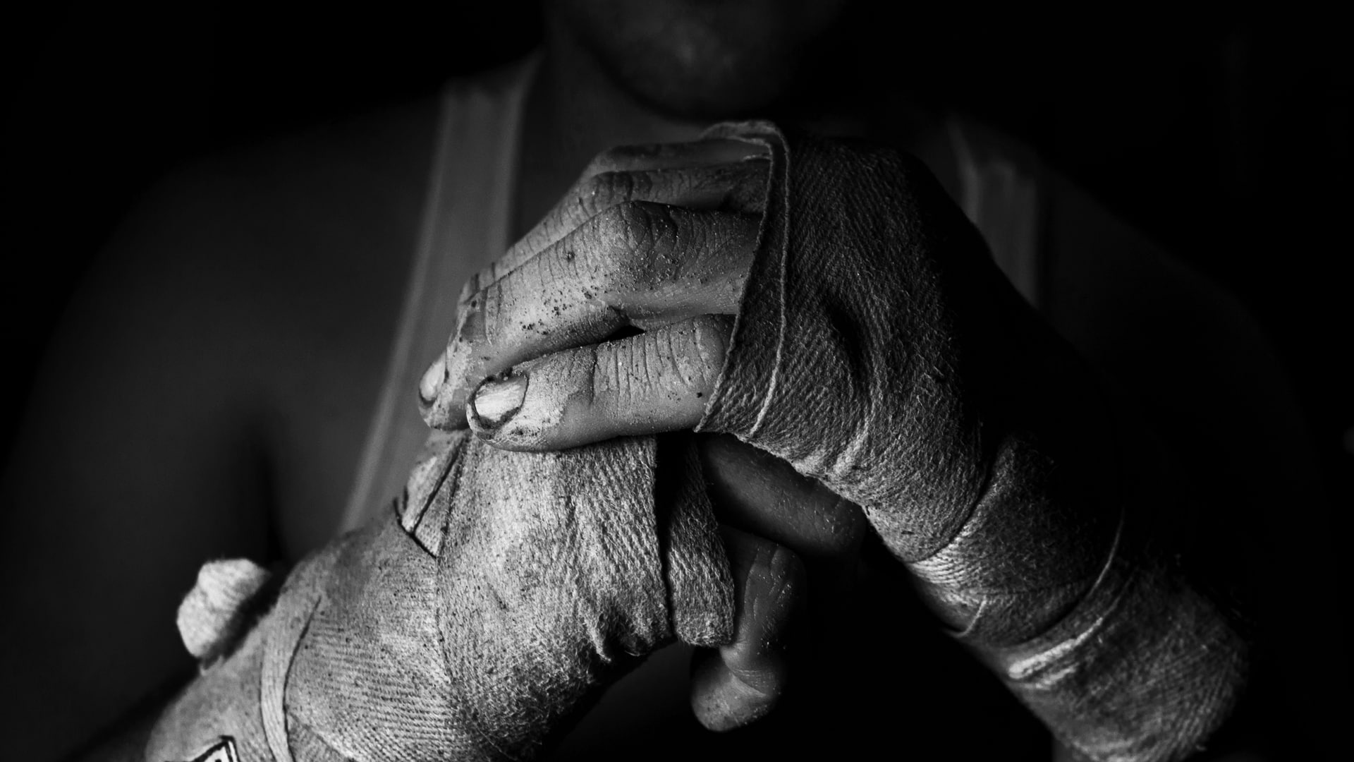 fighter hands men boxing monochrome bandages boxer 1920x1080  Art Monochrome HD Art