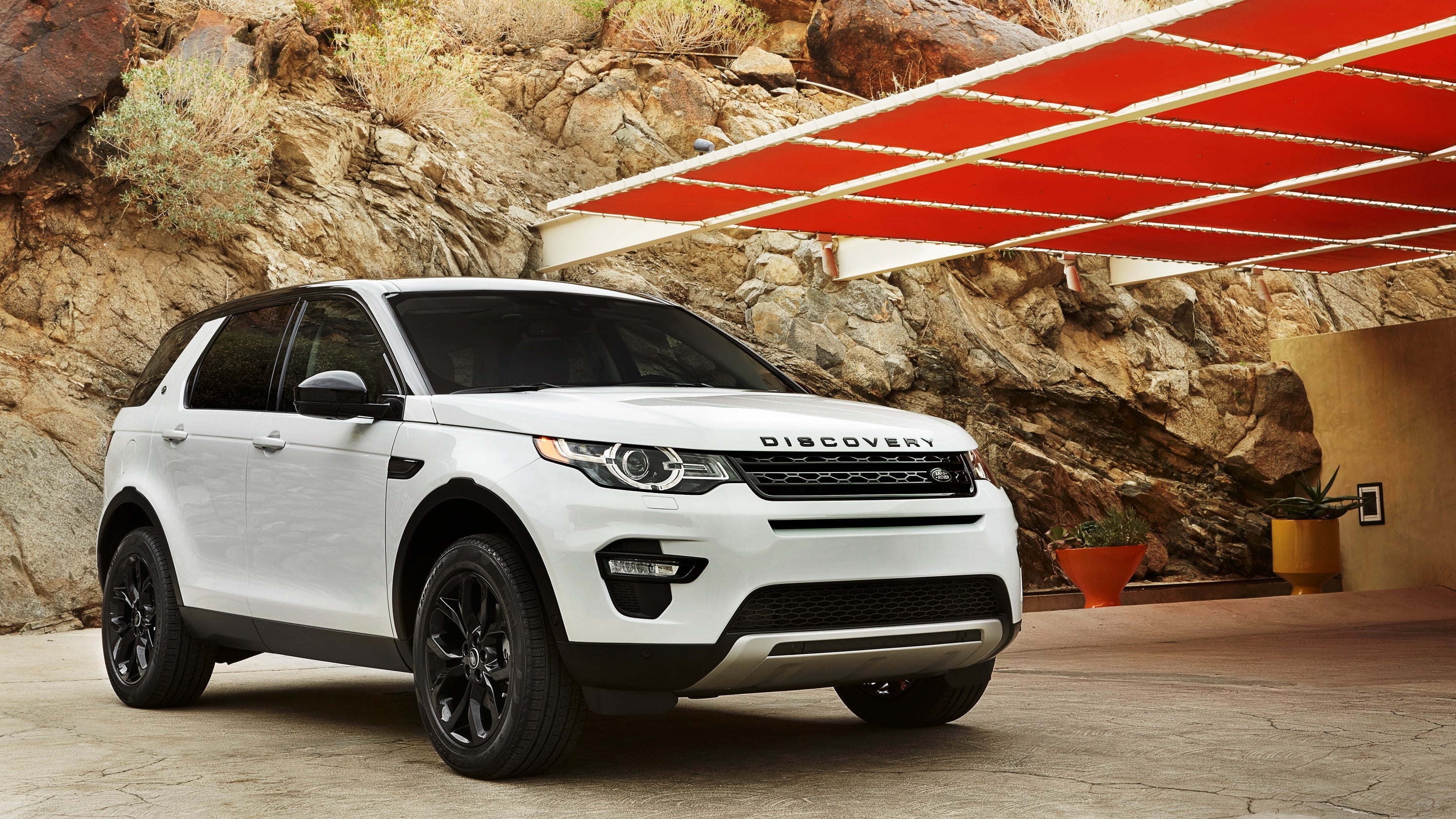 white and black SUV, Land Rover, Discovery, Sport, US-spec, 2015