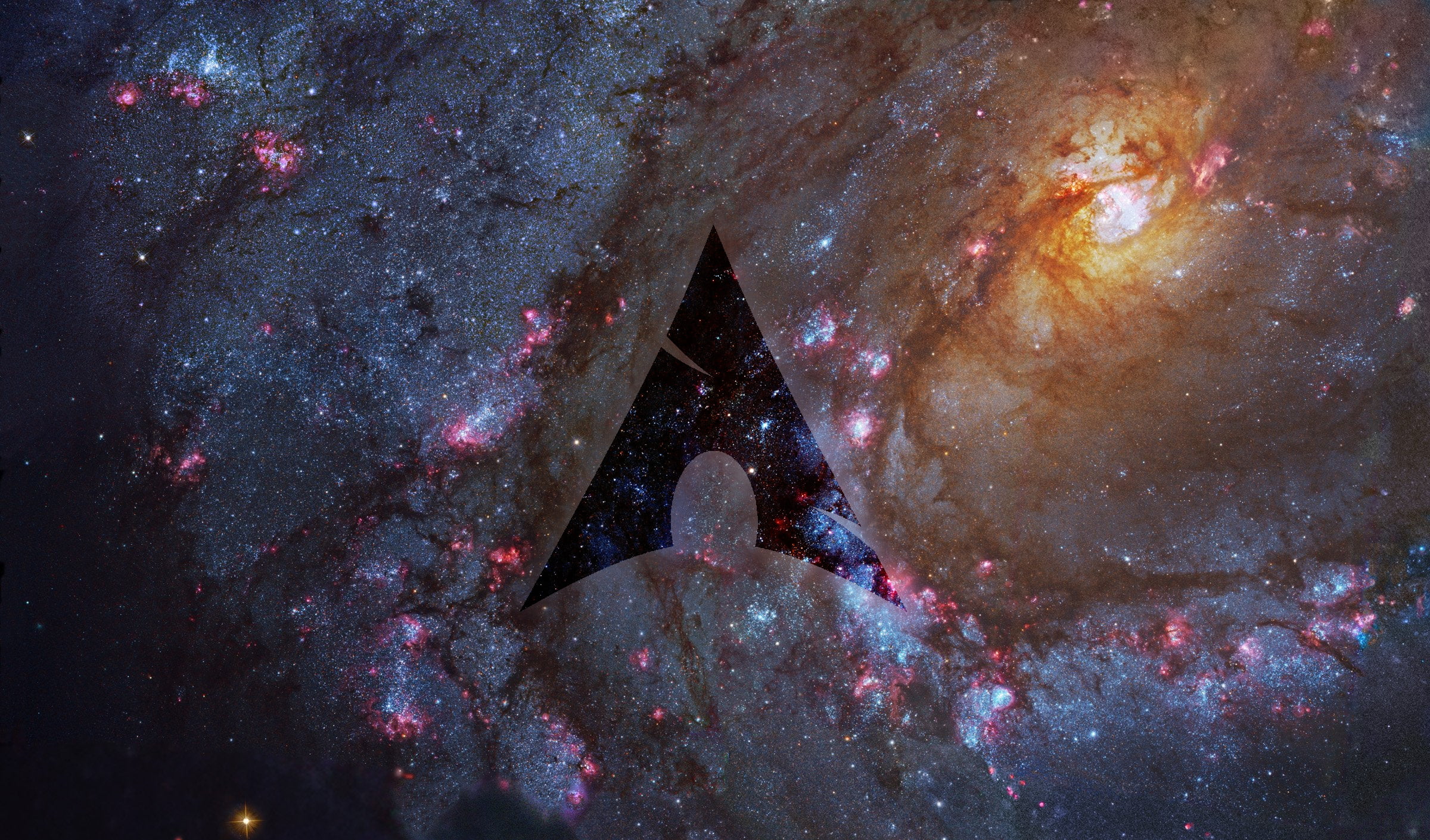 Linux, Arch Linux, logo, space, galaxy, minimalism, tech