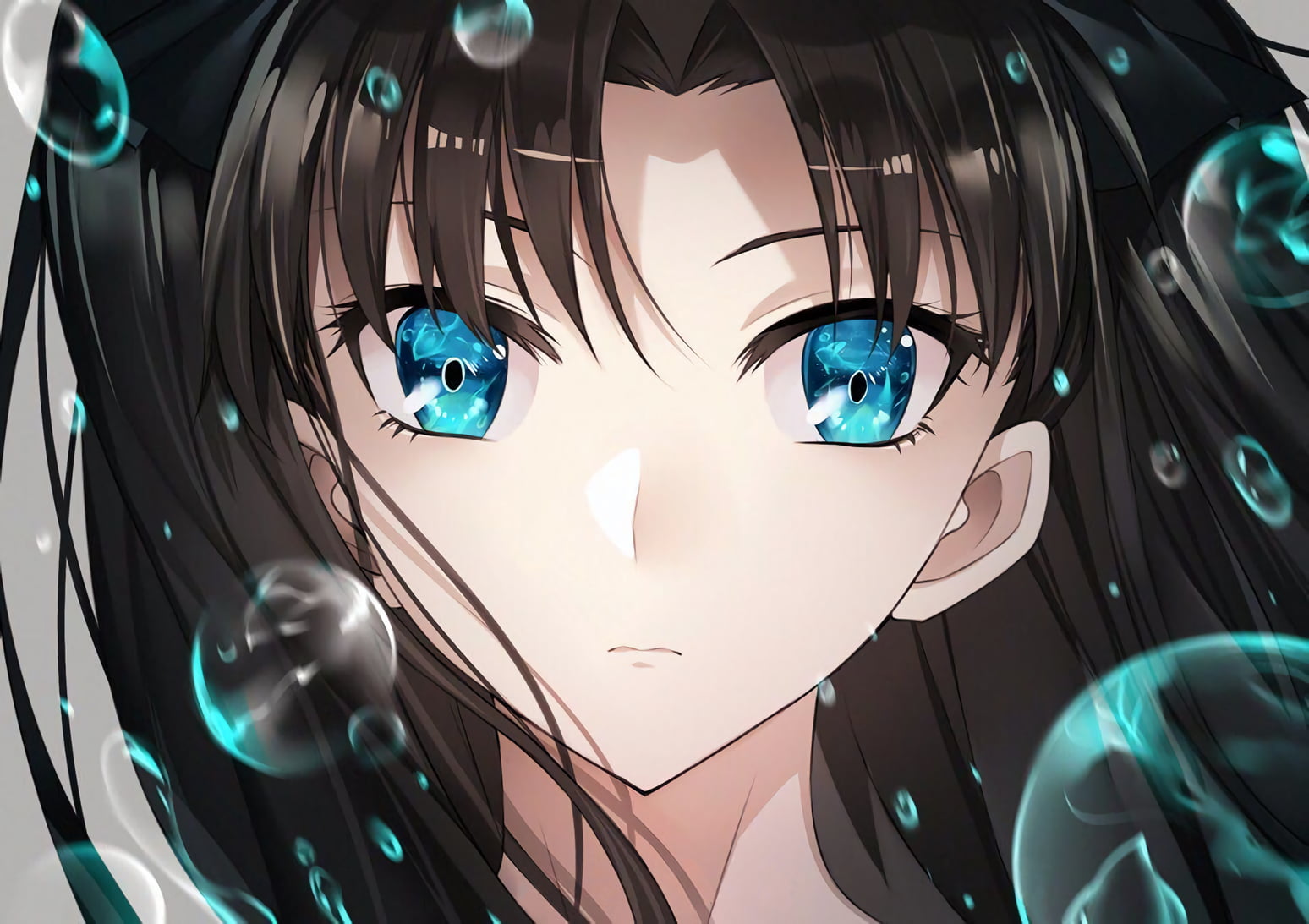 anime girls, long hair, bubble, Tohsaka Rin, Fate/Stay Night: Unlimited Blade Works