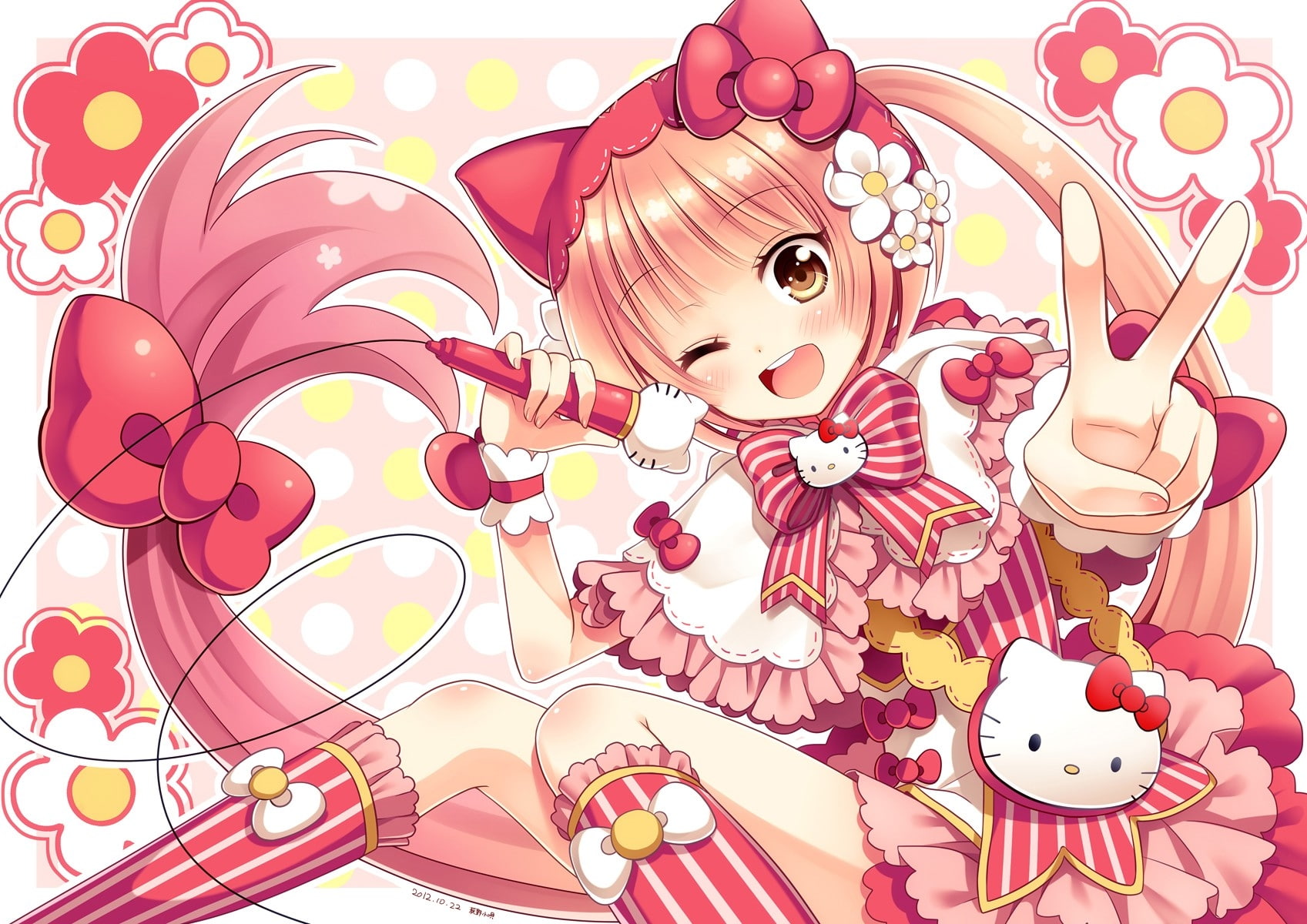 Free download | HD wallpaper: vocaloid hello kitty nekomura iroha 