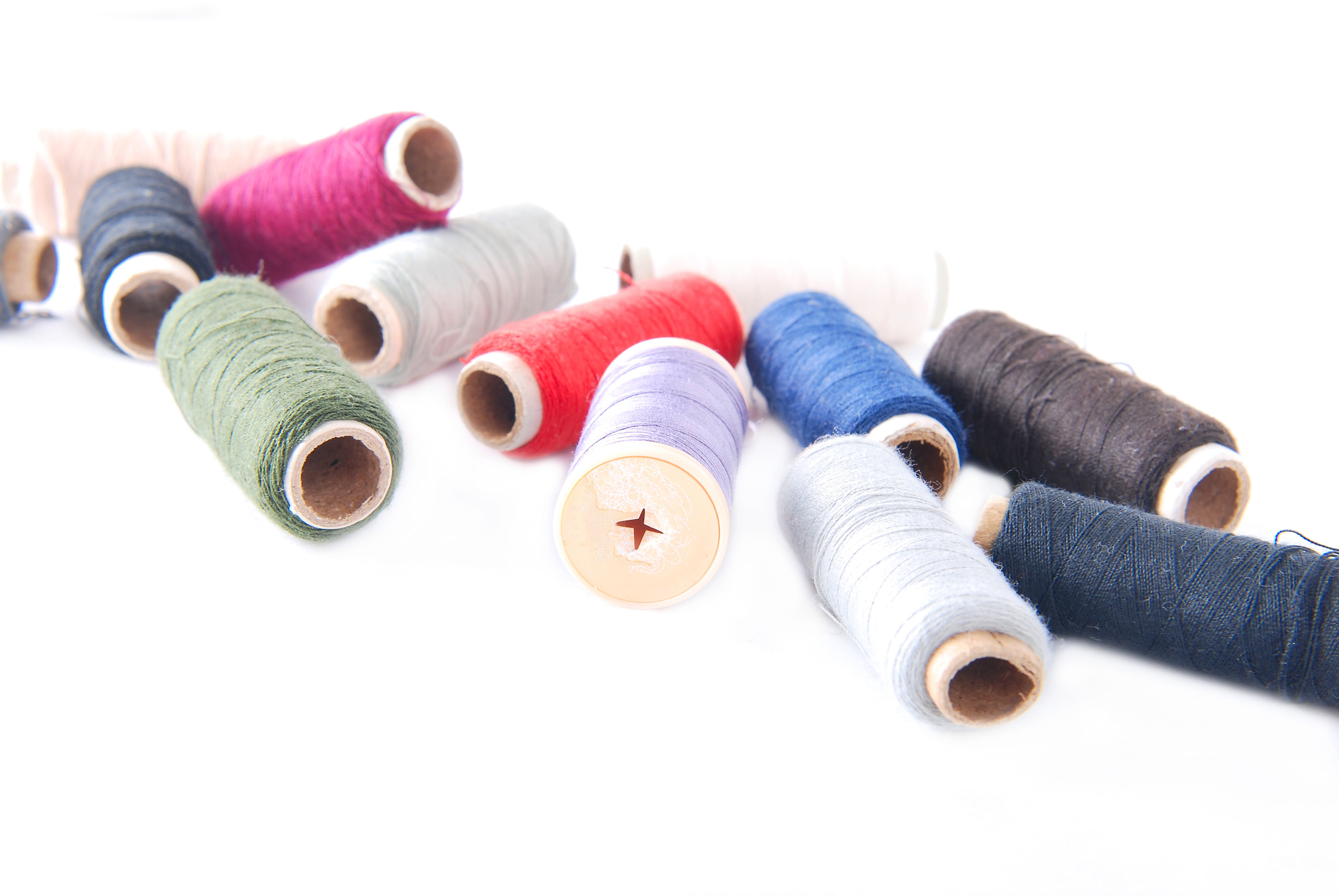 thread, textile, spool, sewing, sewing item, multi colored