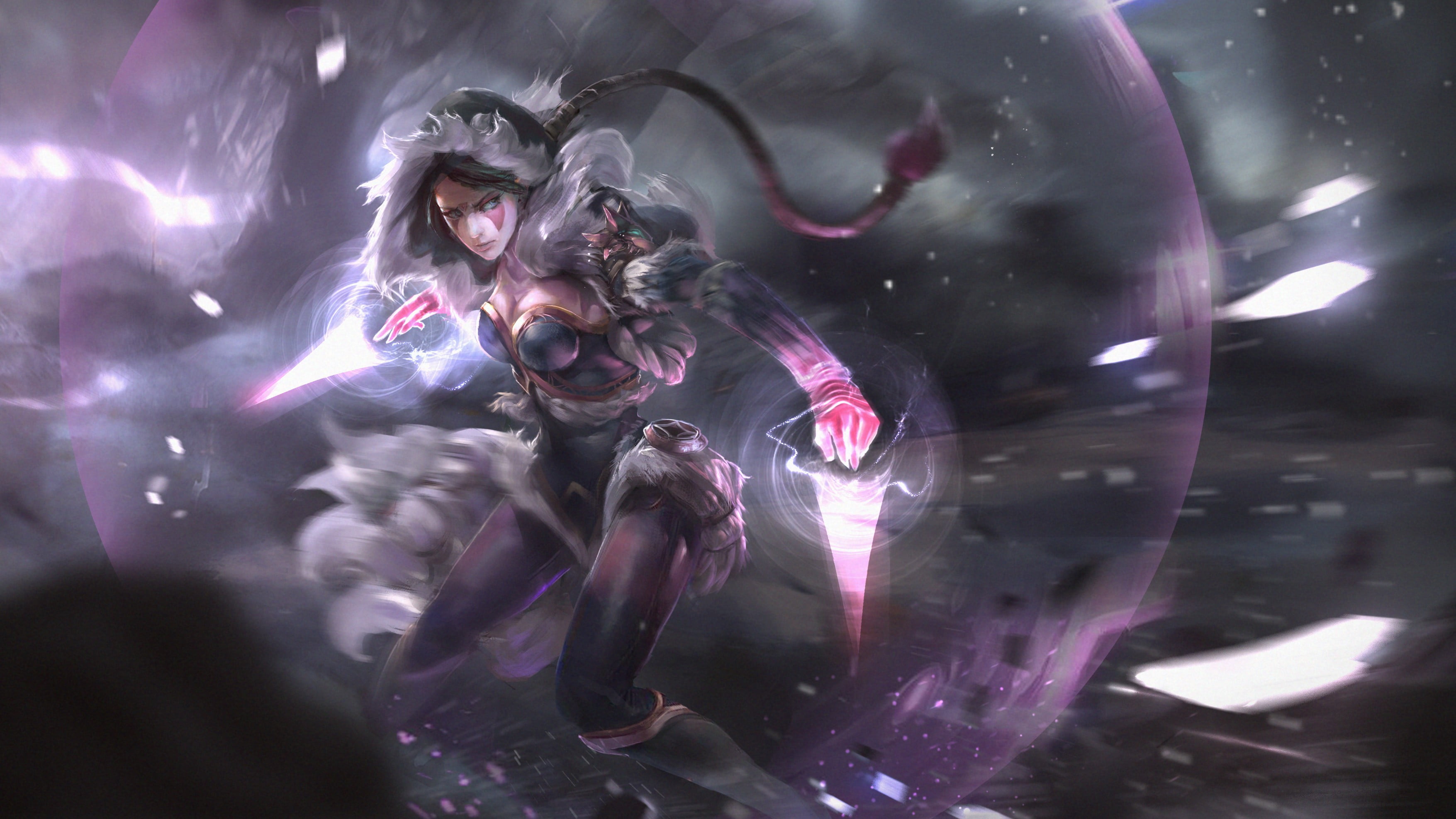 female game character with two daggers, Dota 2, Templar Assassin