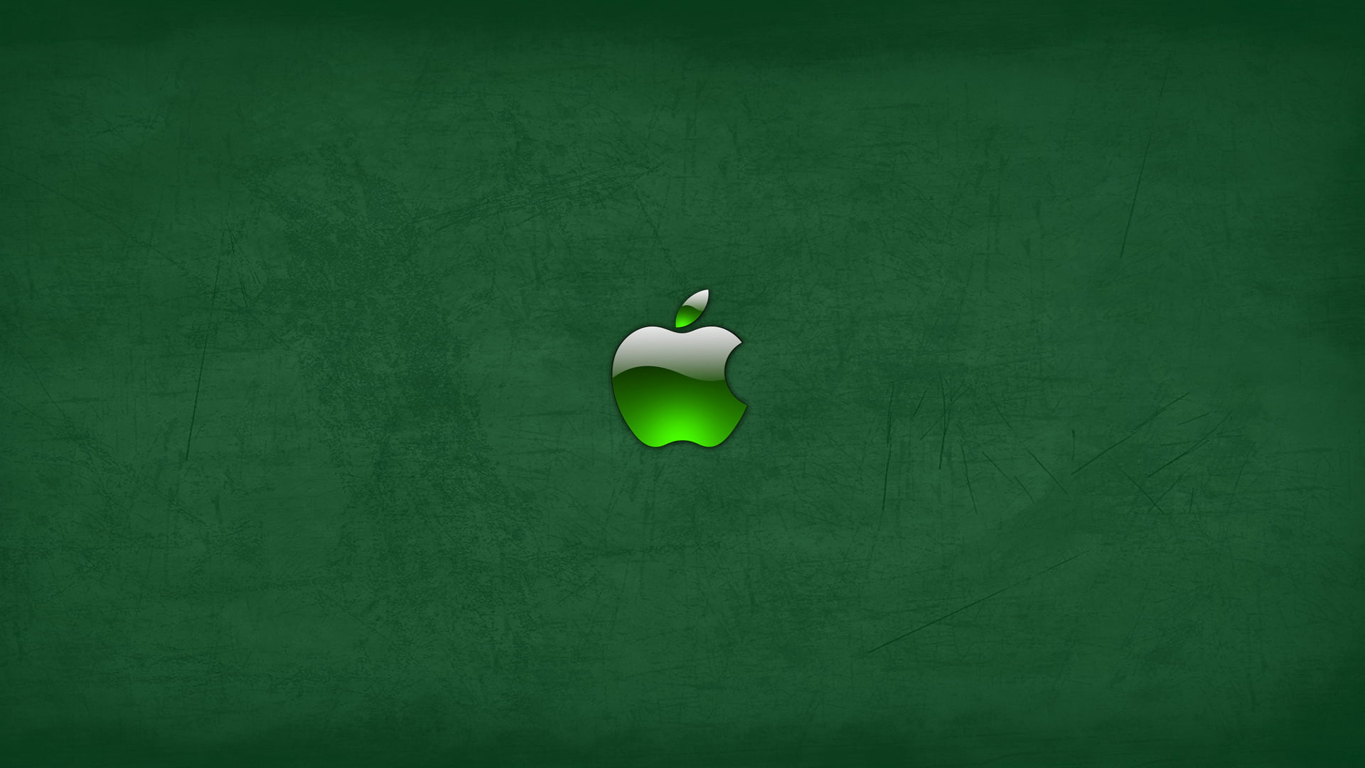 Apple logo, green, mac, green color, green background, indoors
