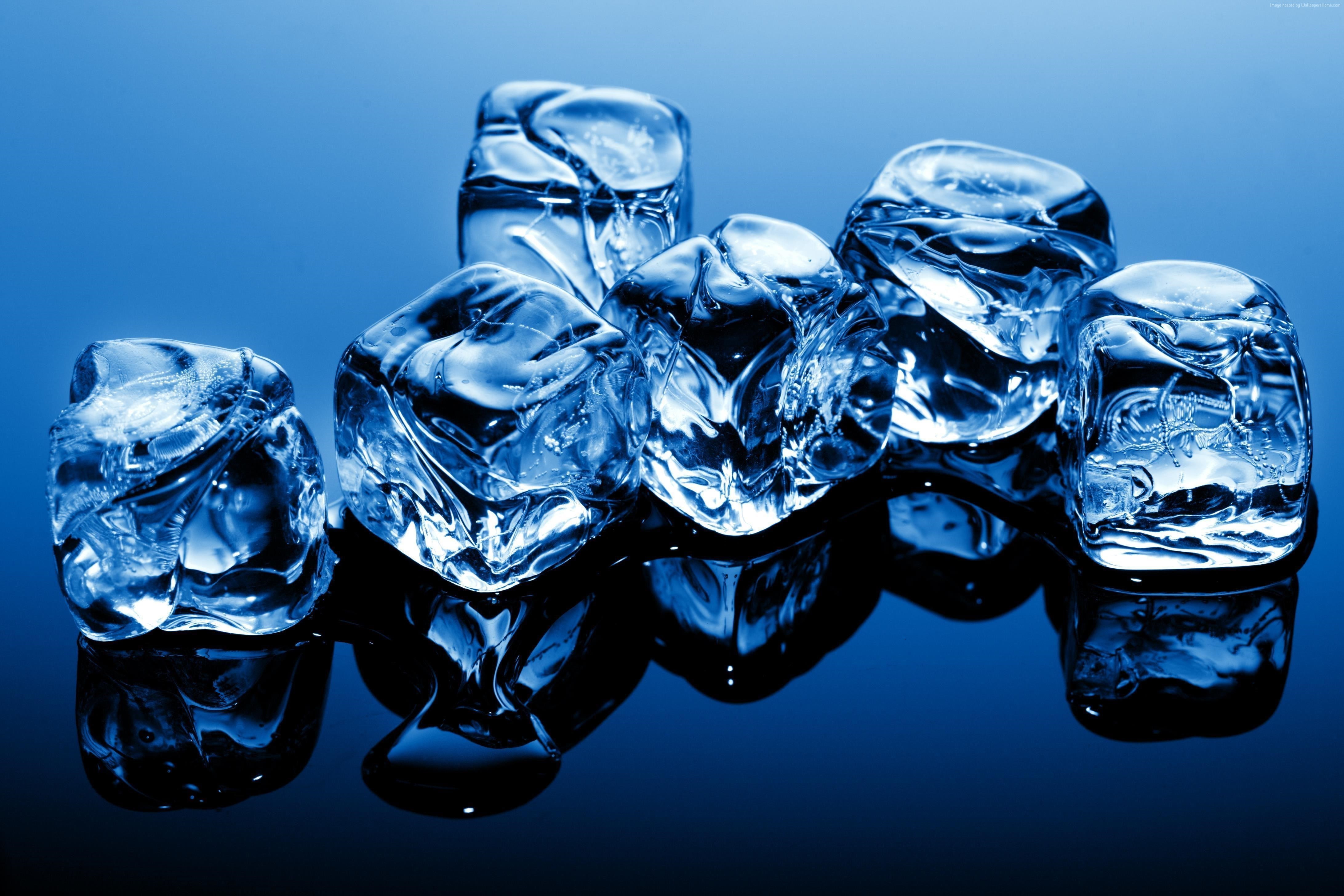 ice, cubes, Blue, frozen, Water, background