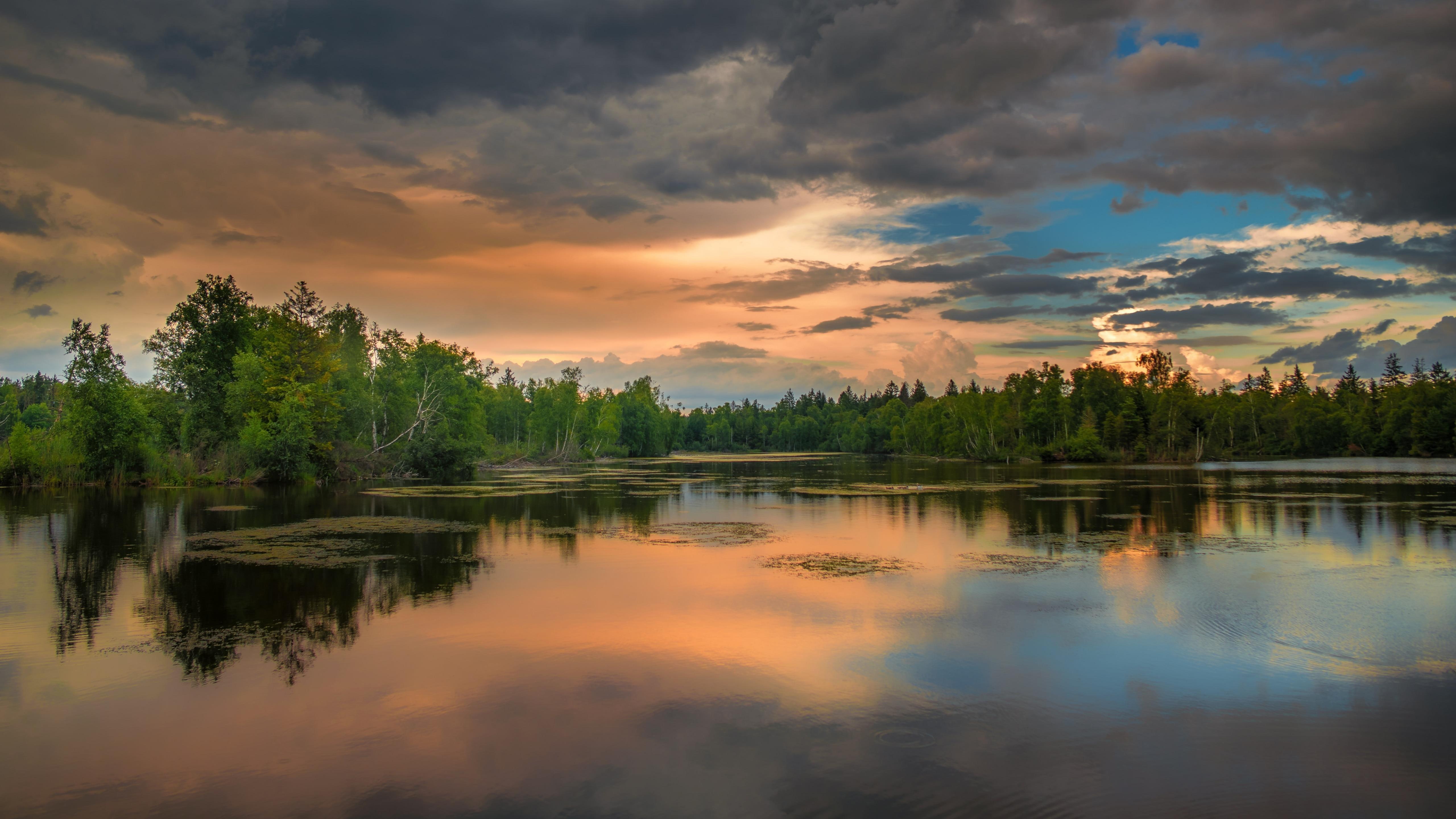 reflection, sky, lake oconee, water, cloud, wilderness, wetland
