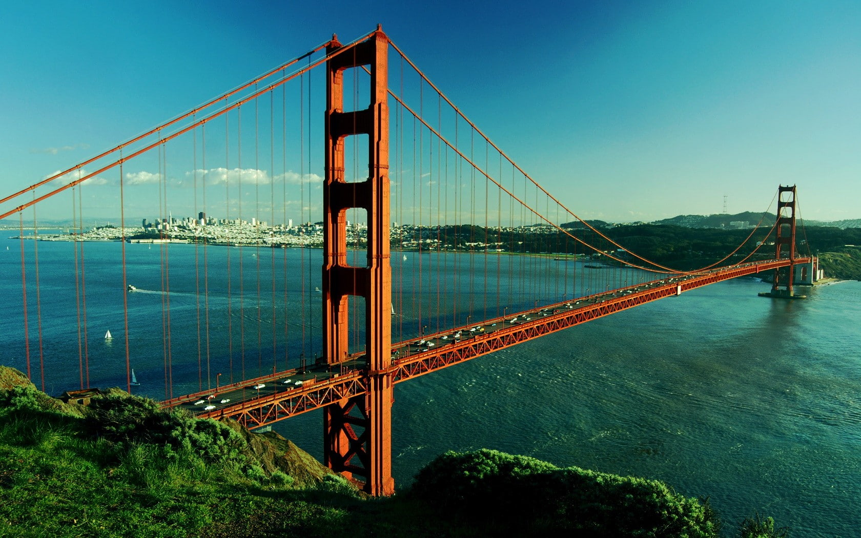 bridge, landscape, San Francisco-Oakland Bay Bridge, city, water