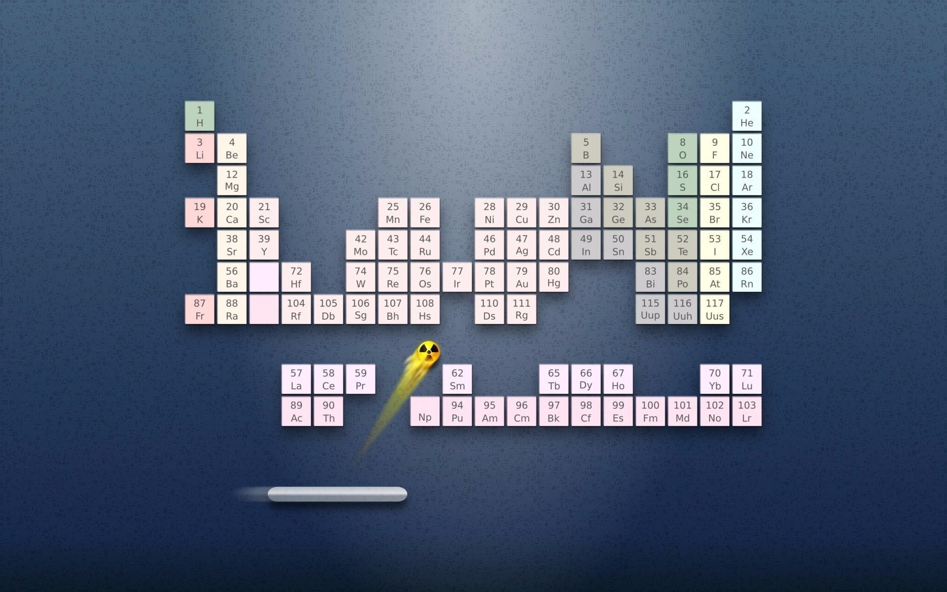 Arkanoid, Blue Background, Chemistry, elements, Periodic Table