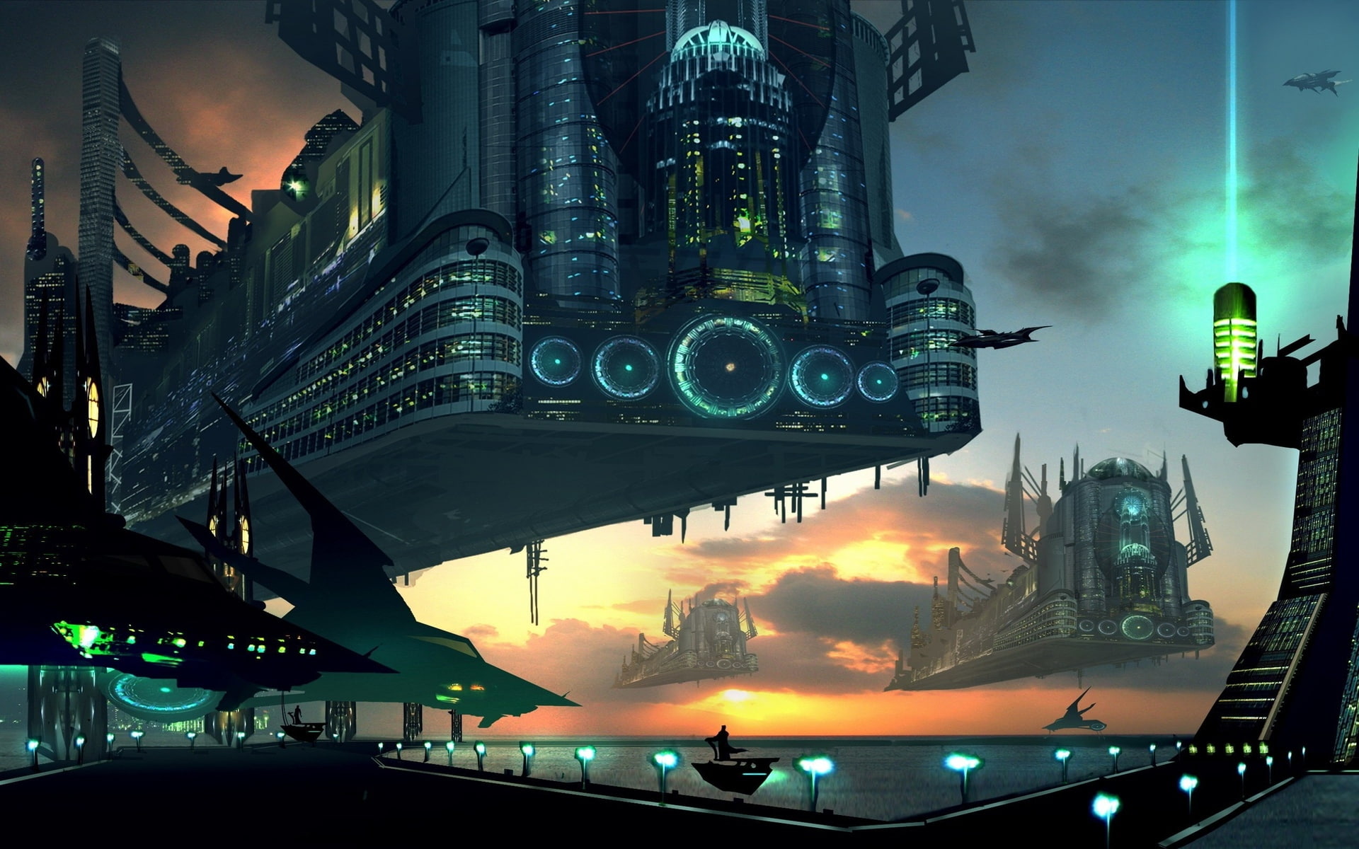 futuristic, sci, spaceship