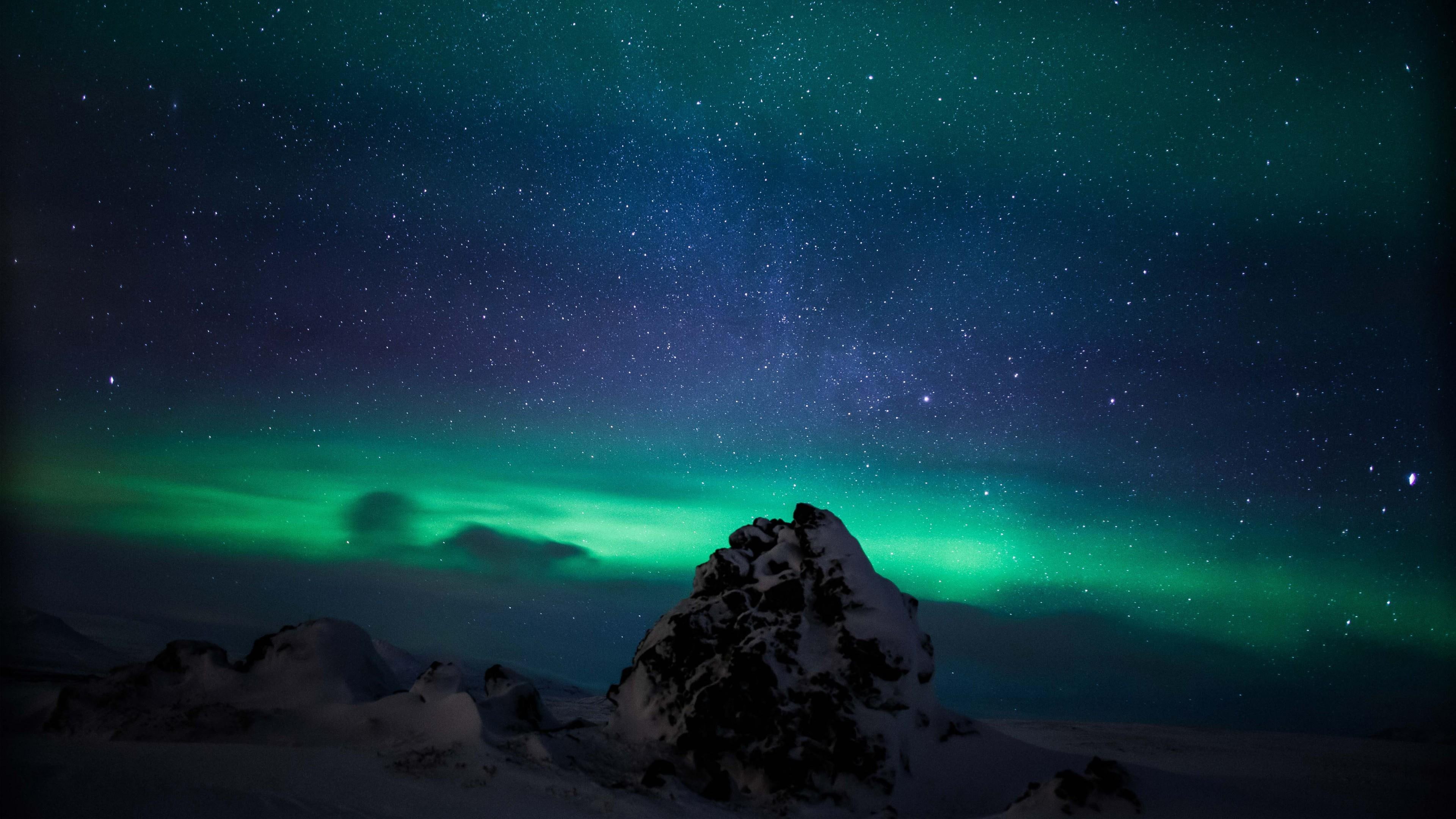 northern lights, aurora borealis, iceland, mountain, cold