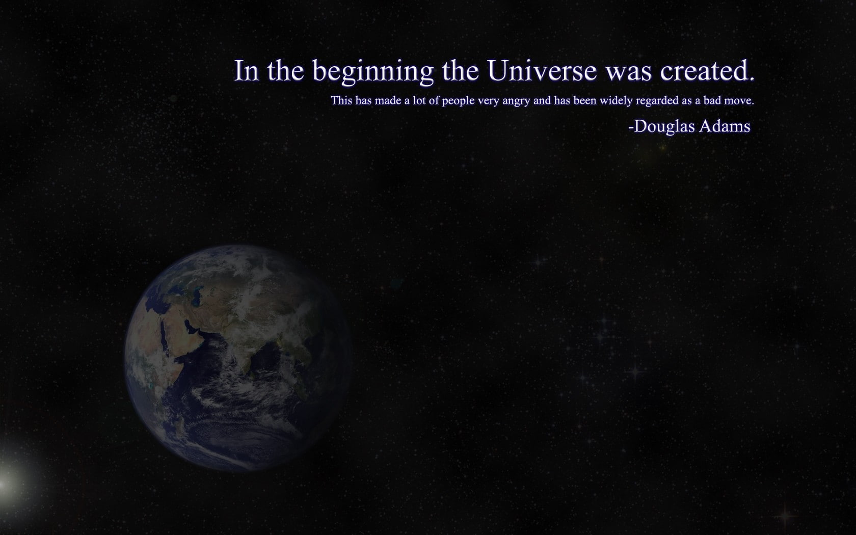 quotes douglas adams earth the hitchhikers guide to the galaxy 1680x1050  Space Galaxies HD Art