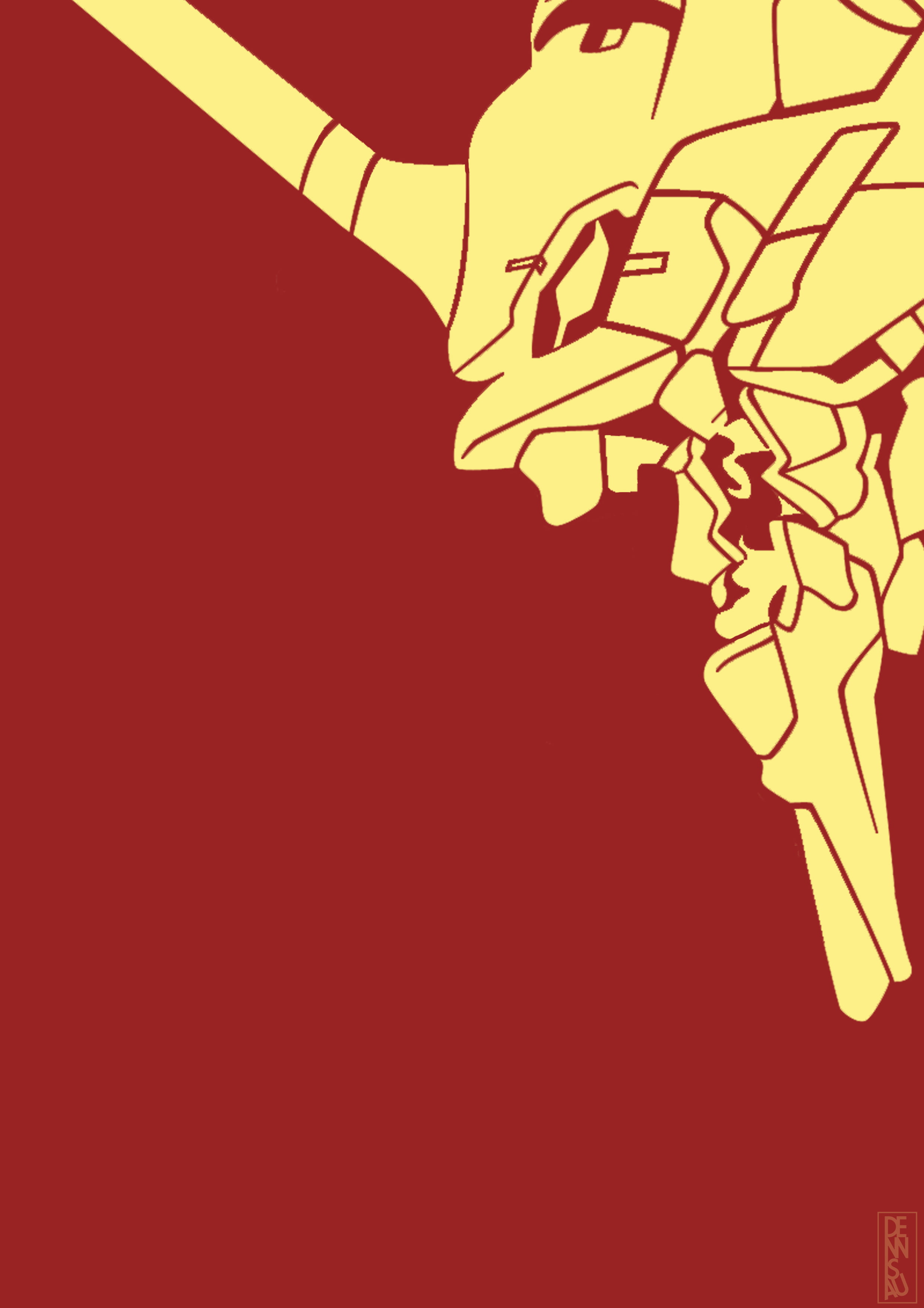 Neon Genesis Evangelion, minimalism, mech, simple background