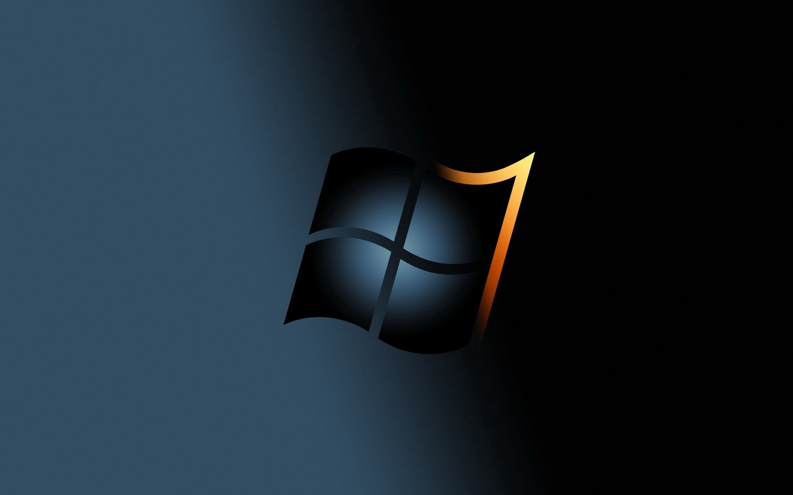 black Windows digital wallpaper, windows 7, gray, yellow, flag