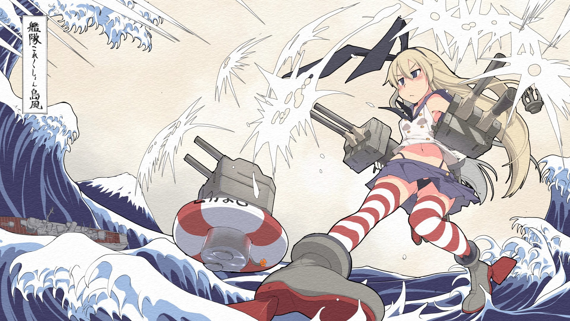 female wallpaper, Kantai Collection, Shimakaze (Kancolle), group of people