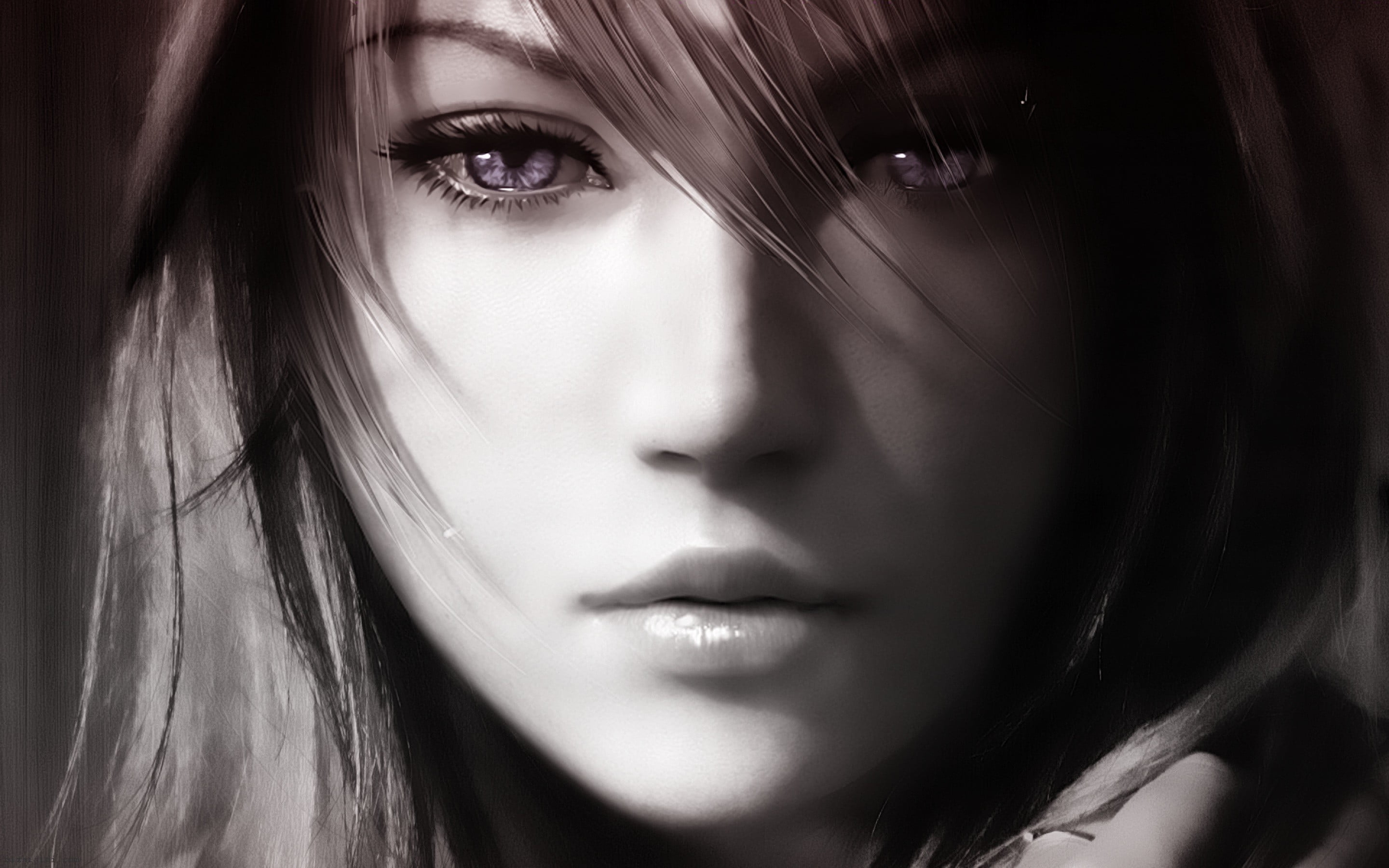 Free Download Hd Wallpaper Womans Face Illustration Final Fantasy Xiii Claire Farron 2545