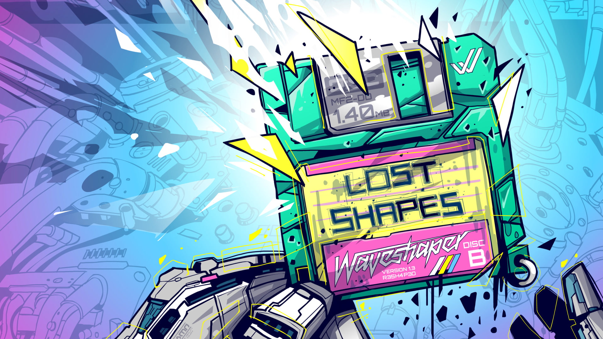 Music, Waveshaper, Album Cover, Floppy Disk, Synthwave