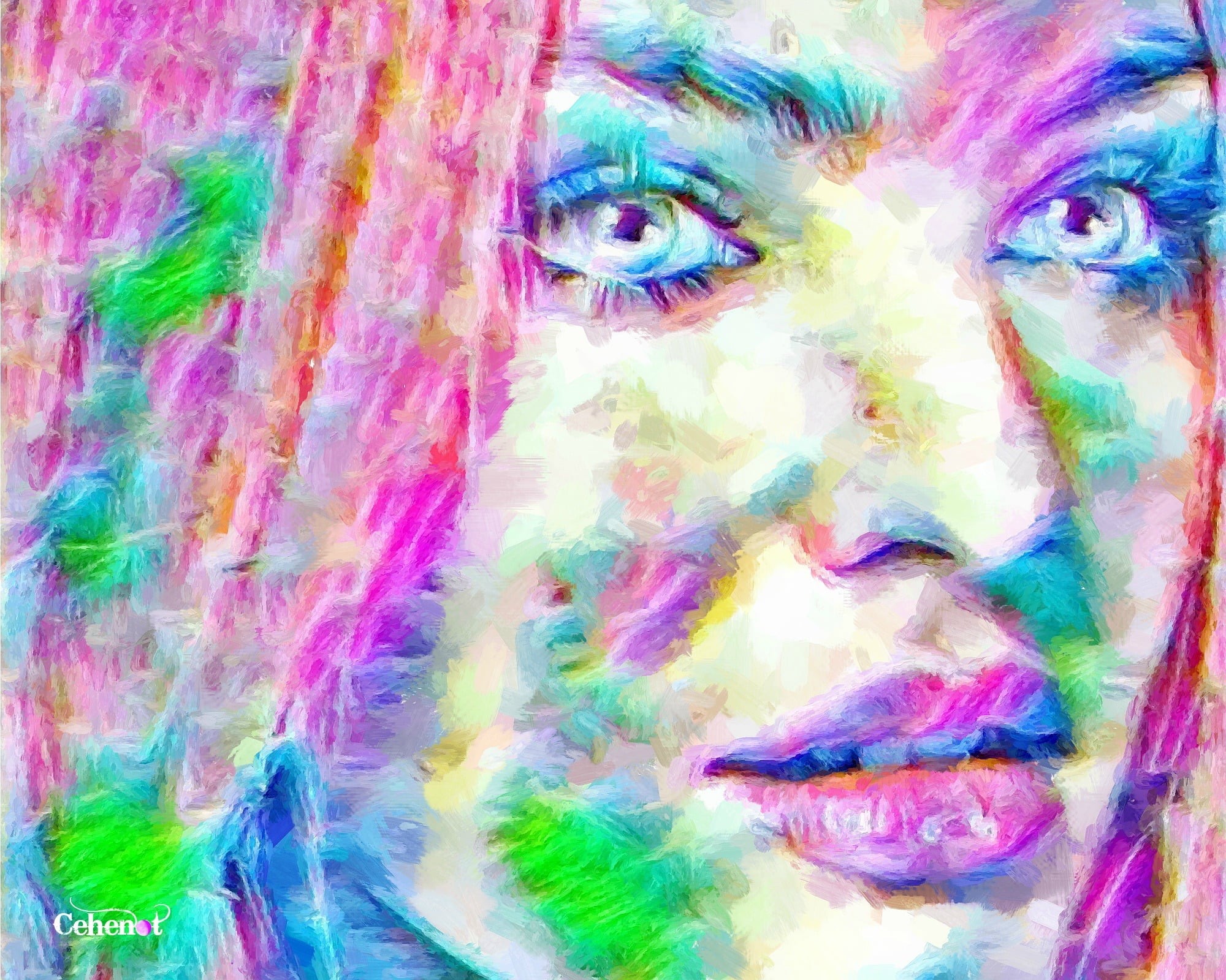 Candice Swanepoel, colorful, model, yellow, cehenot, abstract