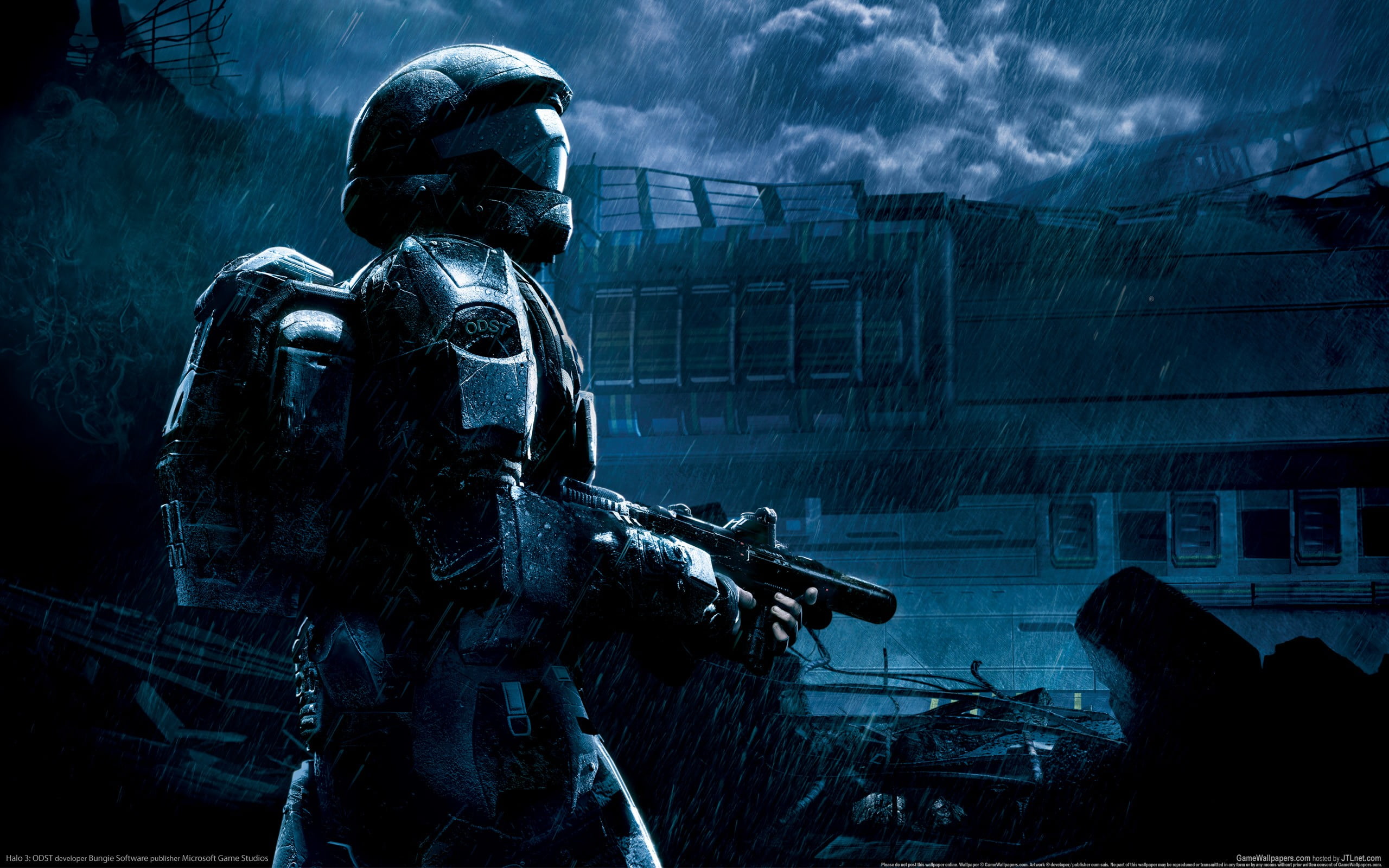 Halo digital game wallpaper, Halo 3: ODST, video games, architecture