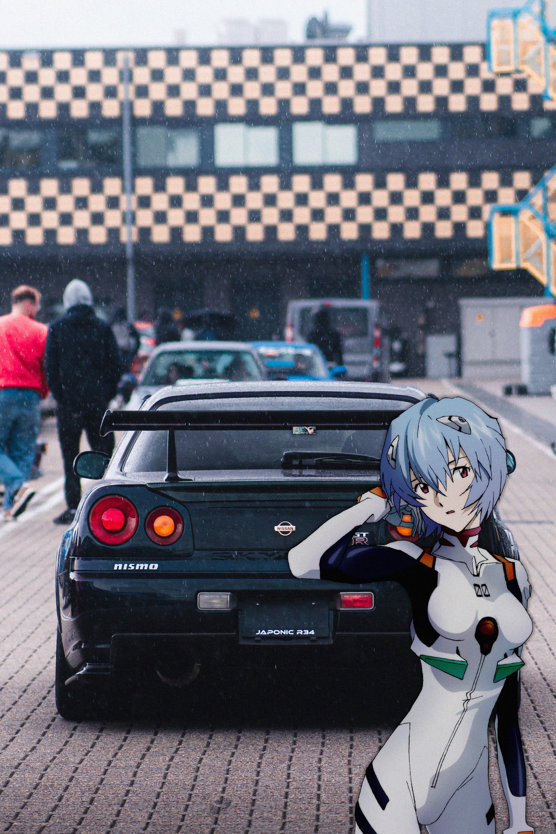 Free Download Hd Wallpaper Japanese Cars Ayanami Rei Nissan Skyline R34 Anime Girls 6806