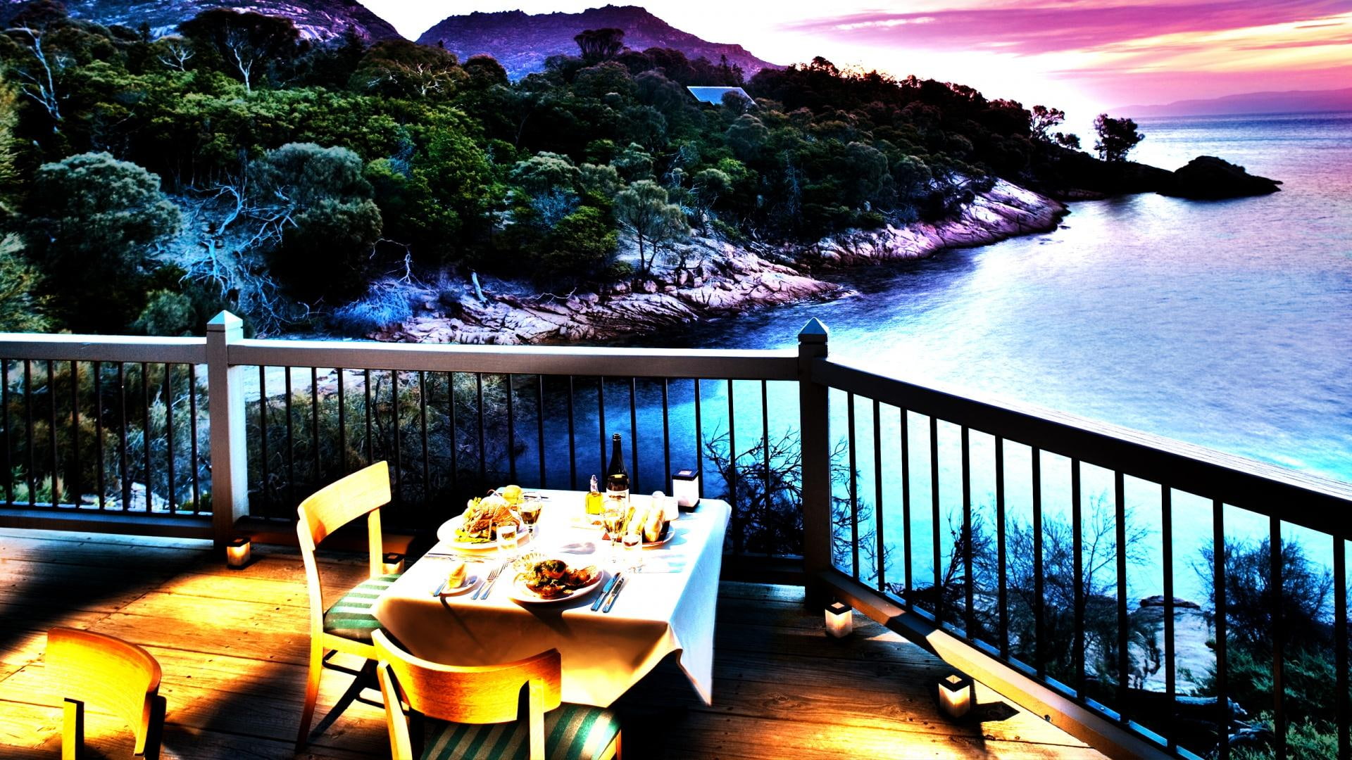 Splendid Diner View Hdr, shore, restaurant, terrace, nature and landscapes