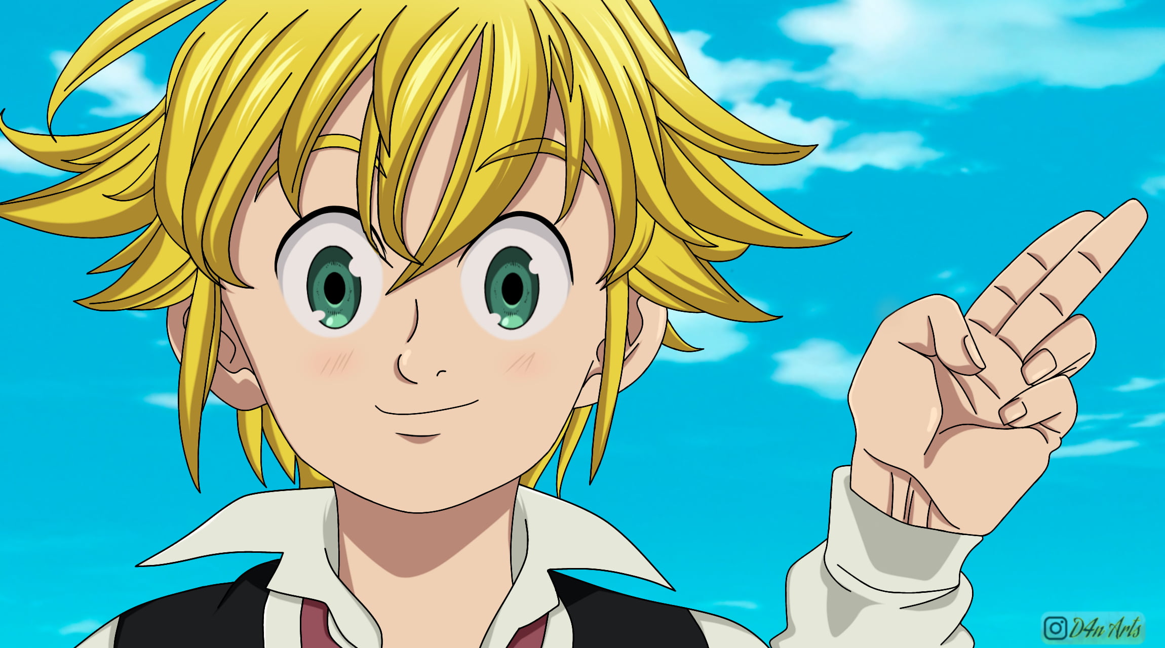Anime, The Seven Deadly Sins, Blonde, Green Eyes, Meliodas (The Seven Deadly Sins)