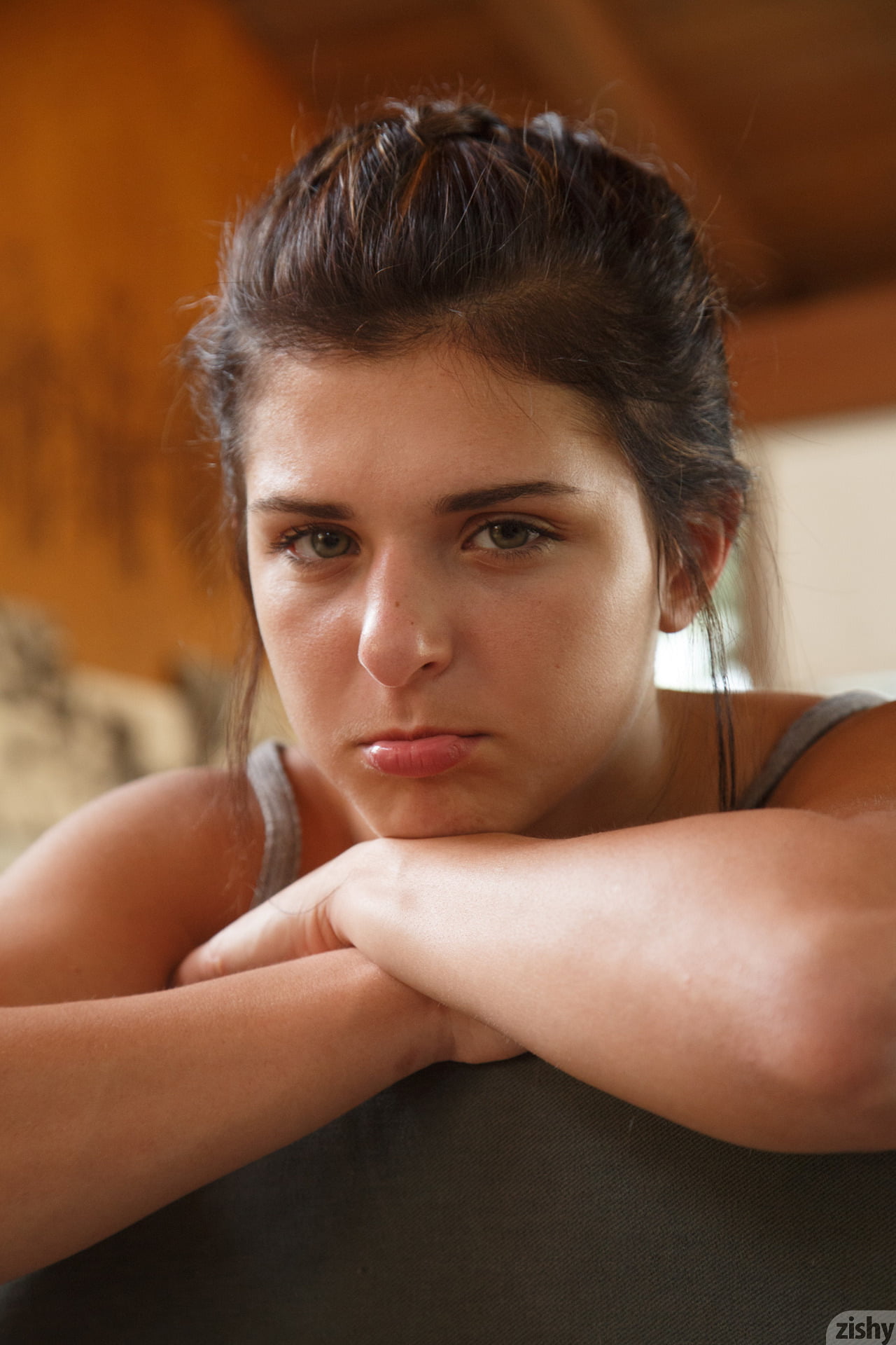 Leah Gotti, women, pornstar, face, Zishy, arms crossed, looking at viewer